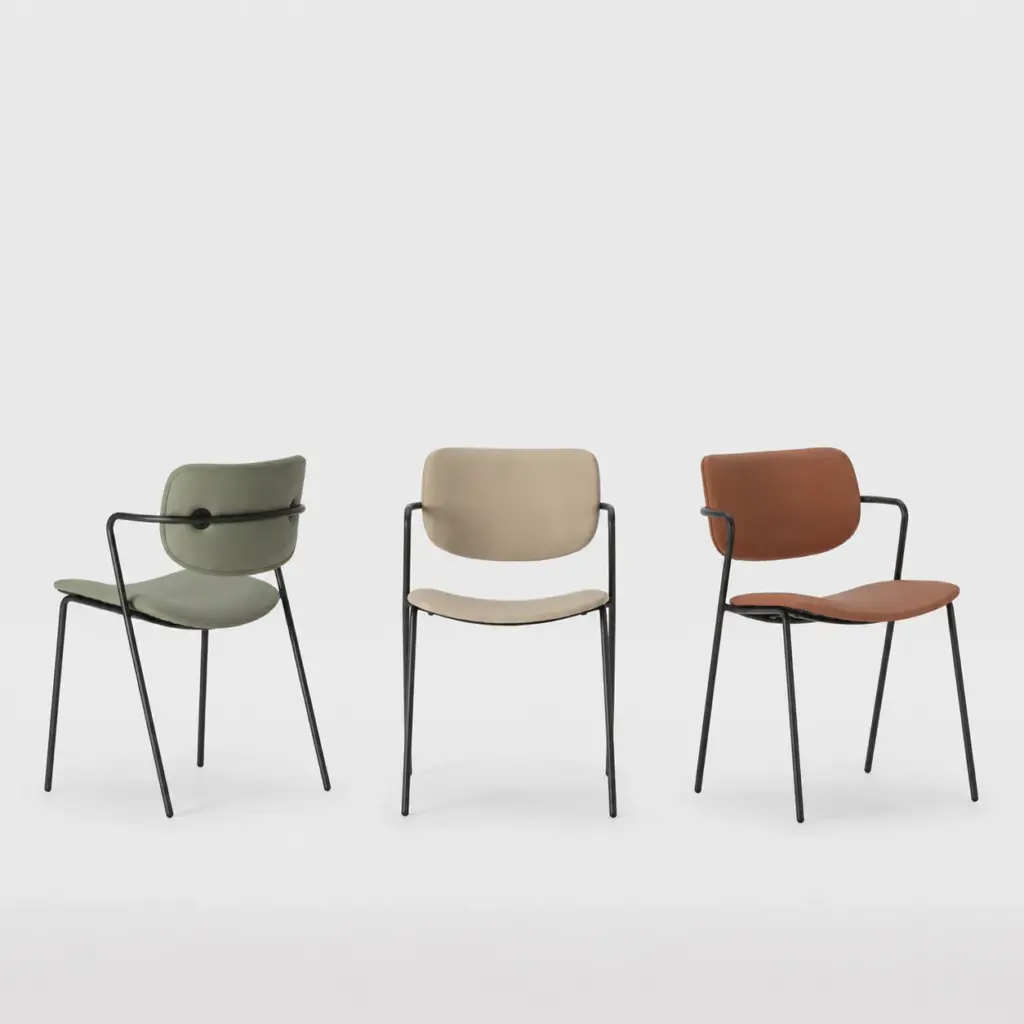 Silla Maika Gris Marengo tapizada con patas de metal para comedor