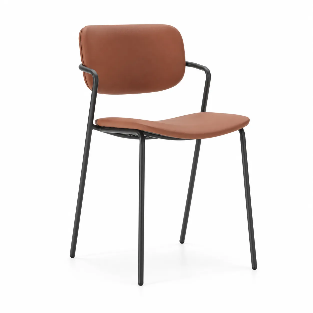 Silla Maika Teja tapizada con patas de metal para comedor