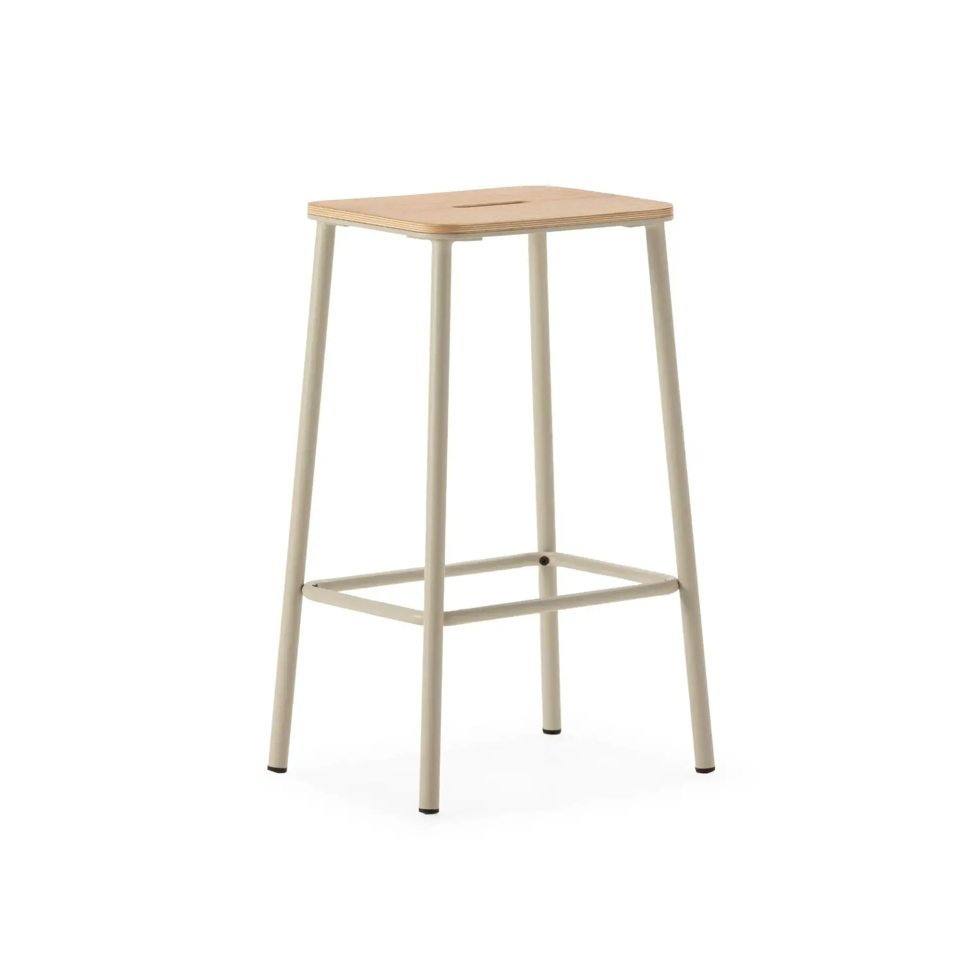 TABURETE ABBA ROBLE/PATA BEIGE 2P/CAJA
