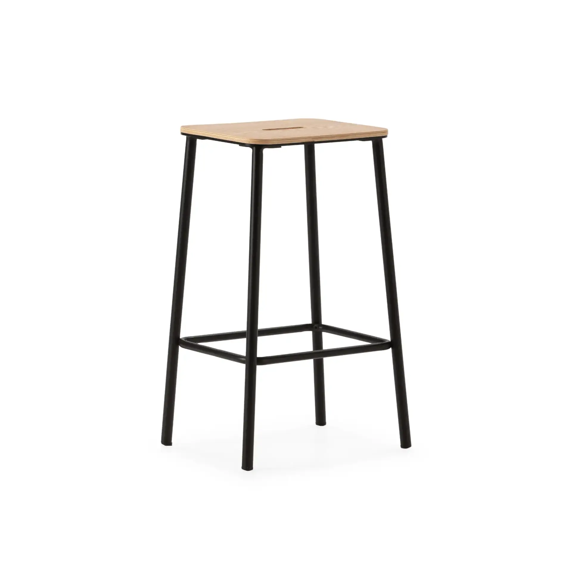 TABURETE ABBA ROBLE/PATA NEGRO 2P/CAJA