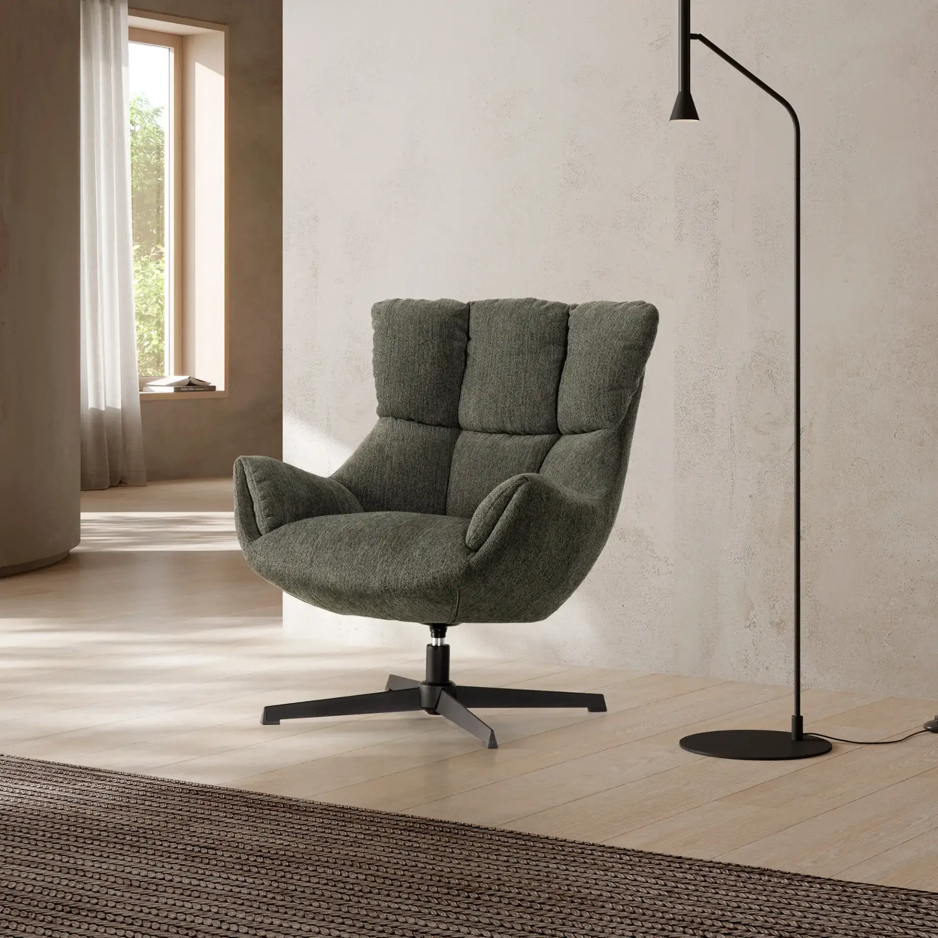 SILLON ODETTE VERDE PATA METAL