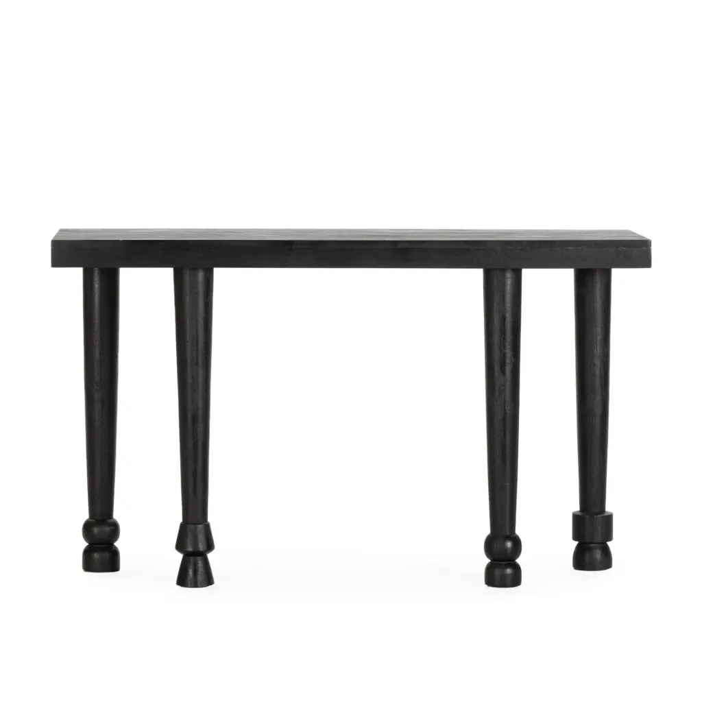 CONSOLA INAYA 130CM NEGRO 4_risultato Consola Inaya Negro de madera maciza de mango con patas torneadas y diseño elegante