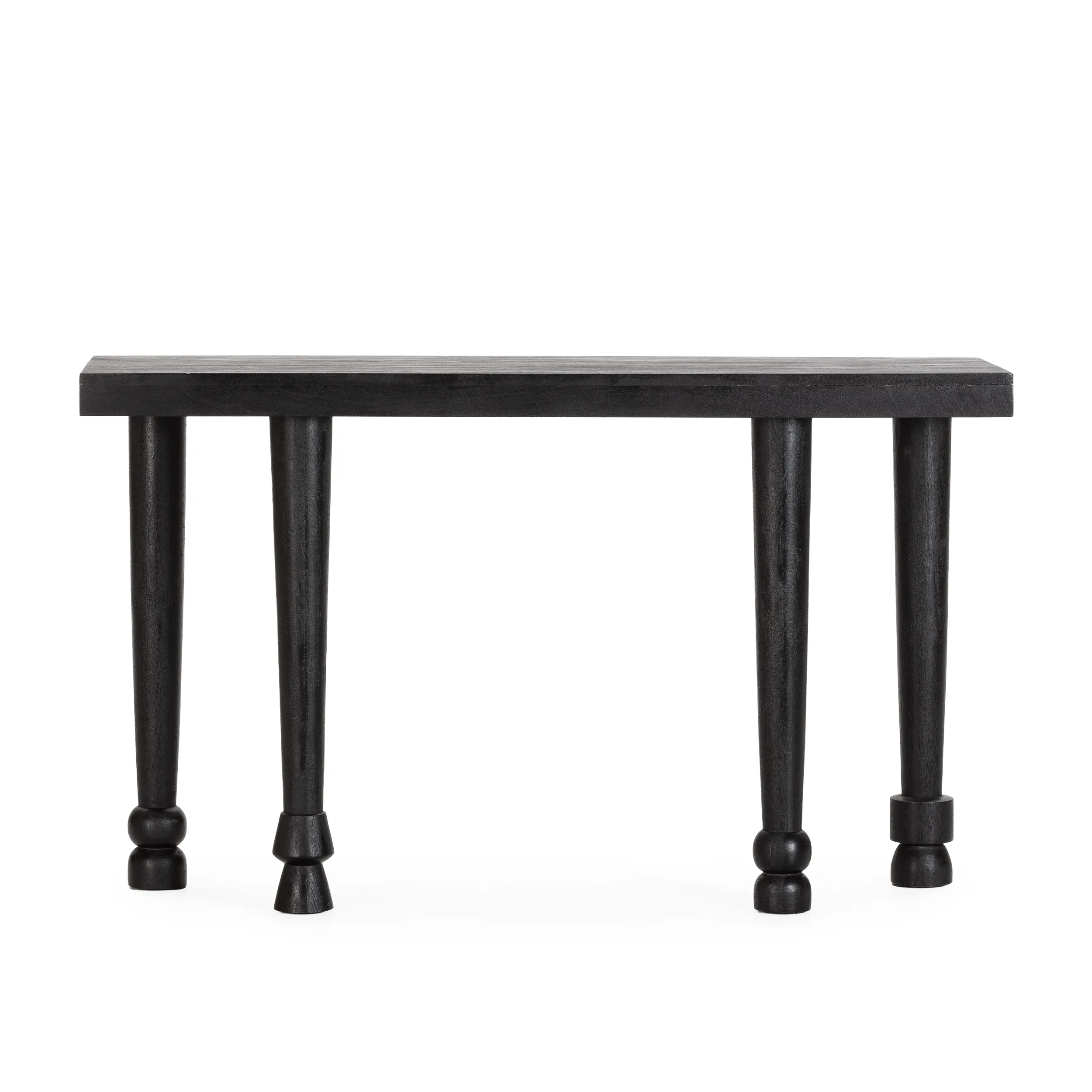 CONSOLA INAYA 130CM NEGRO 4_risultato Consola Inaya Negro de madera maciza de mango con patas torneadas y diseño elegante