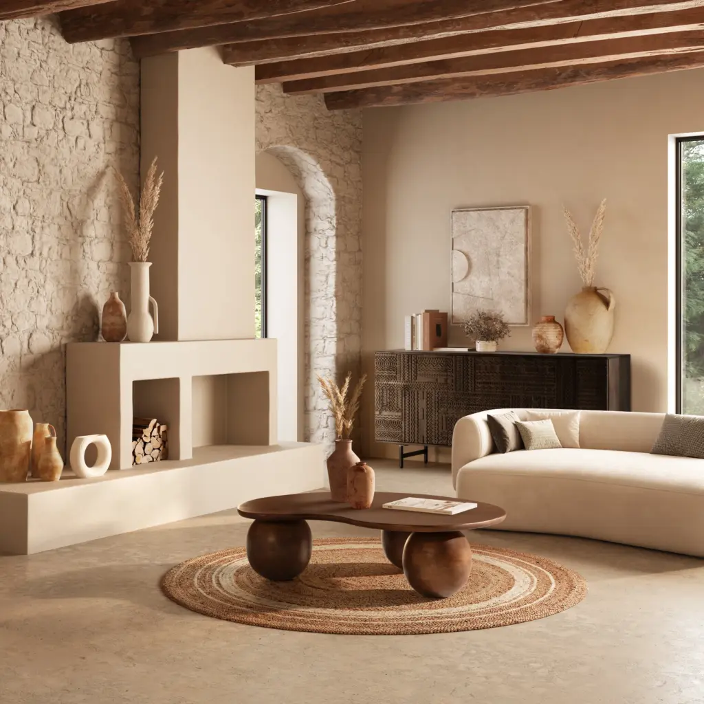 MESA CENTRO ALISHA MARRON_risultato Fabricada en madera maciza de mango, la Mesa de Centro Alisha Marrón destaca por sus formas orgánicas y su acabado cálido. Su diseño escultórico aporta personalidad y elegancia al salón, creando un punto focal alrededor de la zona de descanso.