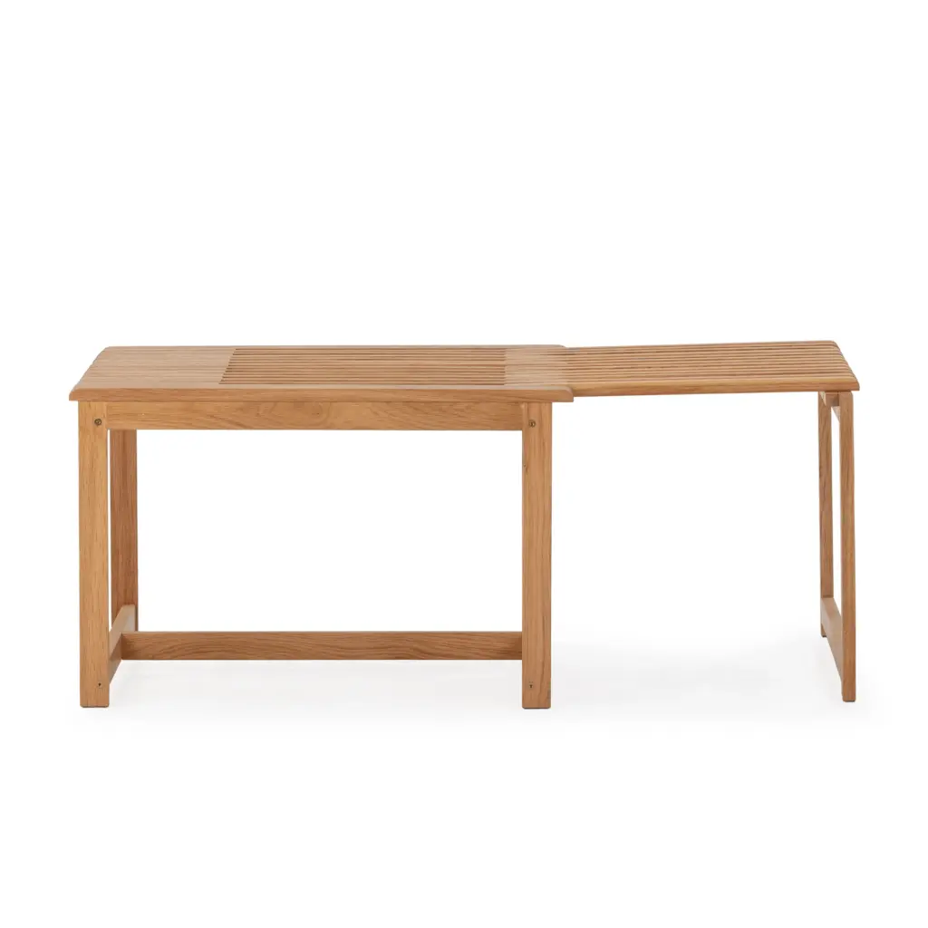 Mesa Unai extensible de centro en acabado roble para salón con diseño rectangular contemporáneo