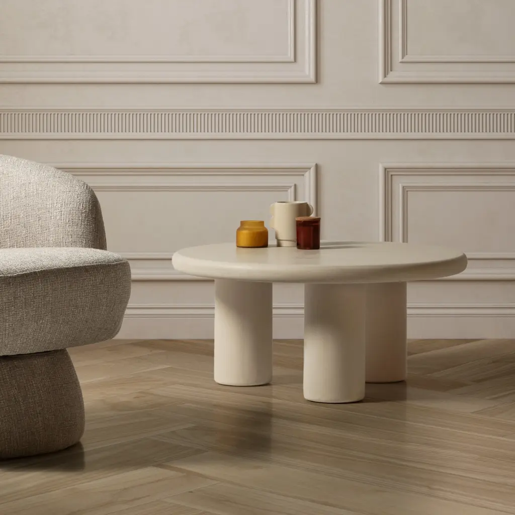 MESA CENTRO REDONDA IRIEL 3 PATAS CREMA EF.CEMENTO 1_risultato Mesa Centro Redonda Iriel Crema Efecto Cemento con tres patas y diseño contemporáneo