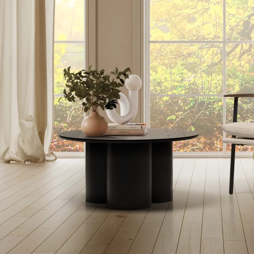 MESA CENTRO REDONDA LUA 80CM NEGRO 1_risultato Mesa Centro Redonda Lua Negro con base cilíndrica y diseño contemporáneo