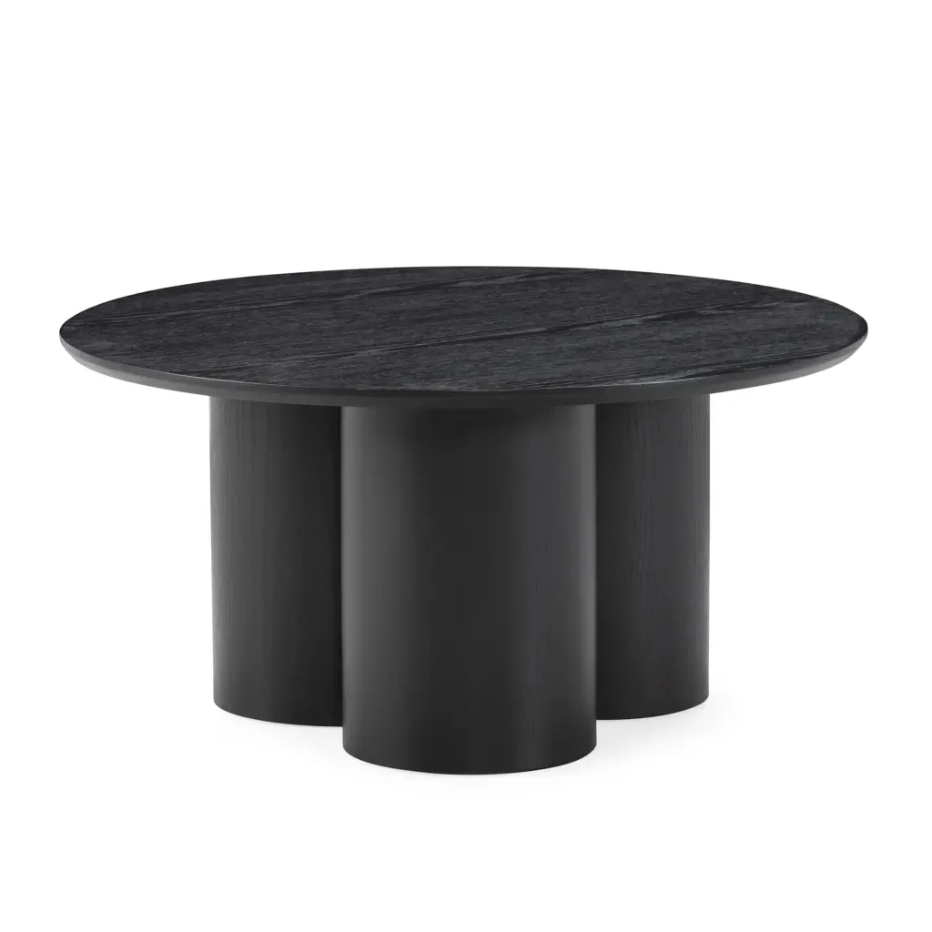 MESA CENTRO REDONDA LUA 80CM NEGRO 2_risultato Mesa Centro Redonda Lua Negro con base cilíndrica y diseño contemporáneo