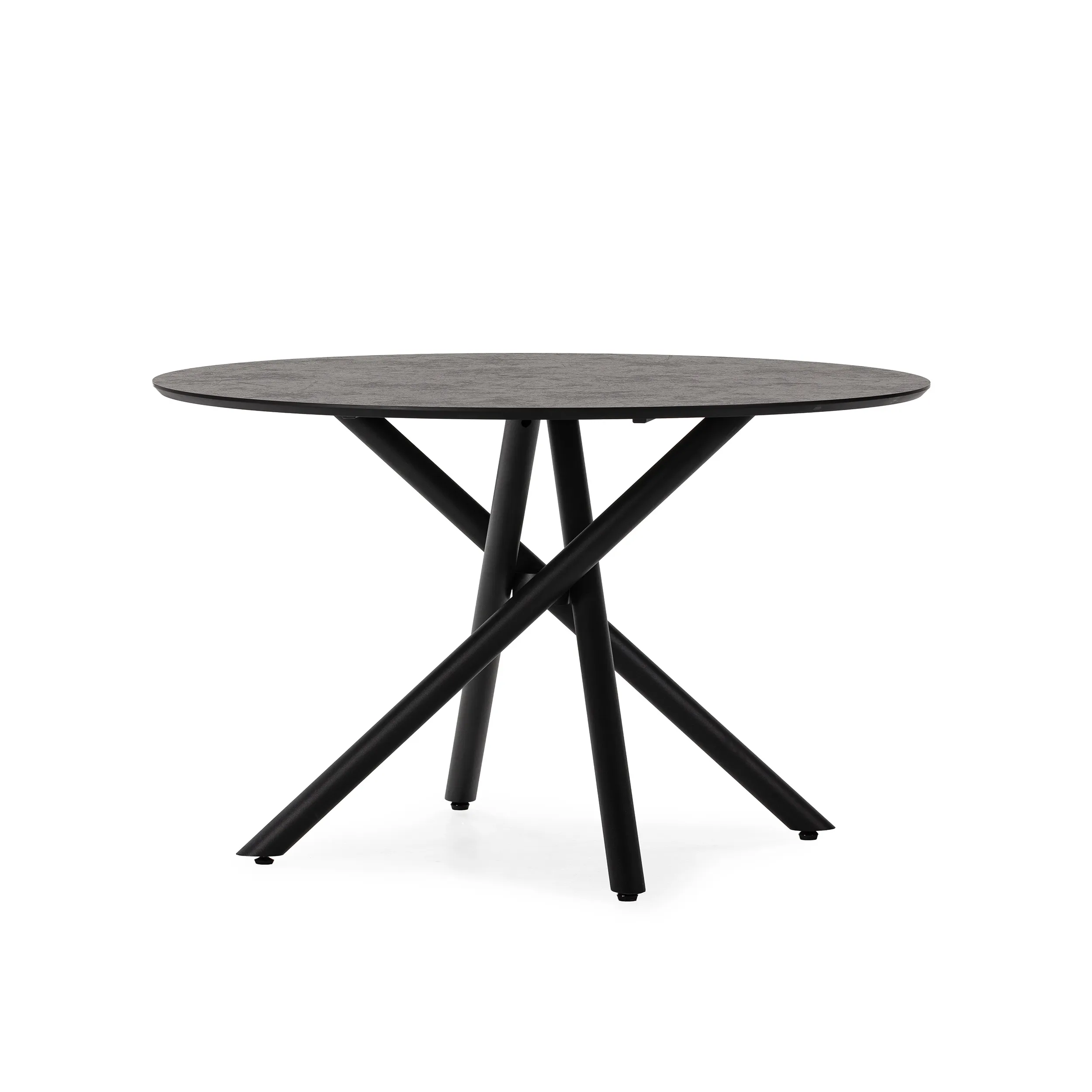 MESA REDONDA BRIANA 120CM NEGRO YOSUN PATA METAL 2_risultato Mesa Briana redonda de comedor en Negro Yosun con estructura de metal negra