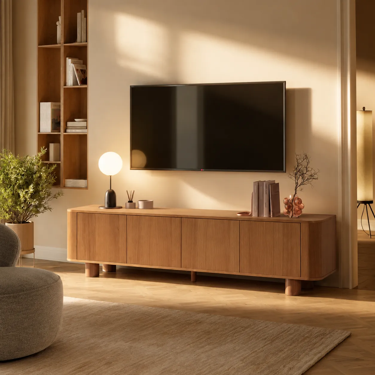 MUEBLE TV PADOC 4P 180CM ROBLE
