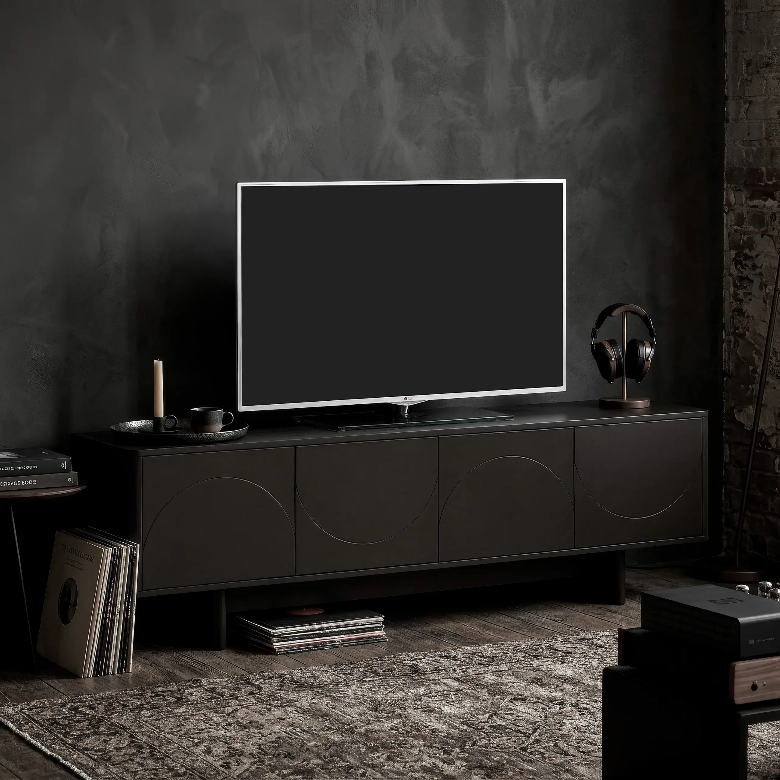 MUEBLE TV SOLEI 4P 180CM NEGRO