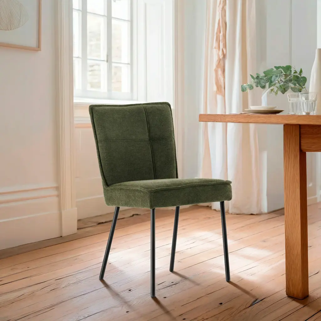 SILLA VESTA VERDE 2P-CAJA 1_risultato Silla Vesta Verde tapizada con patas de metal para comedor