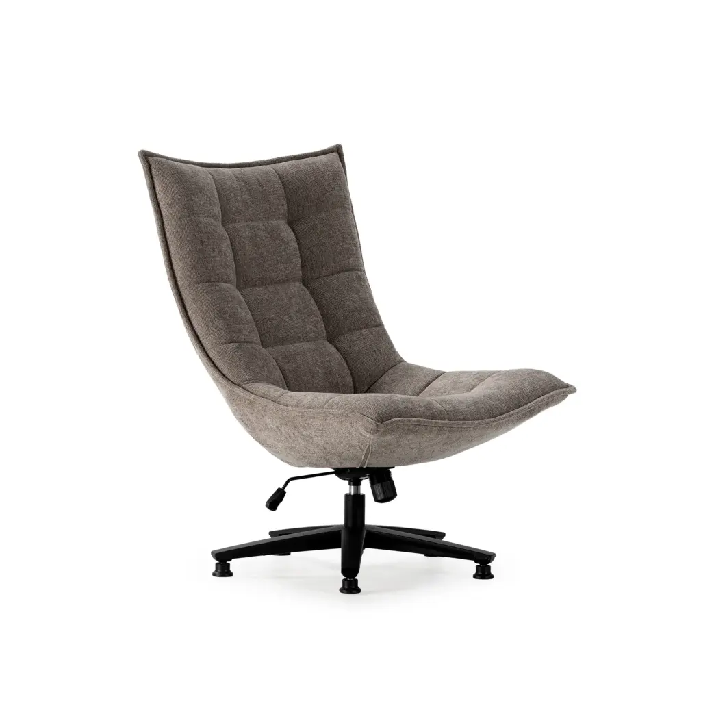 SILLON CAVE TAUPE 1P-CAJA_risultato Sillón Cave Taupe acolchado con base metálica negra giratoria