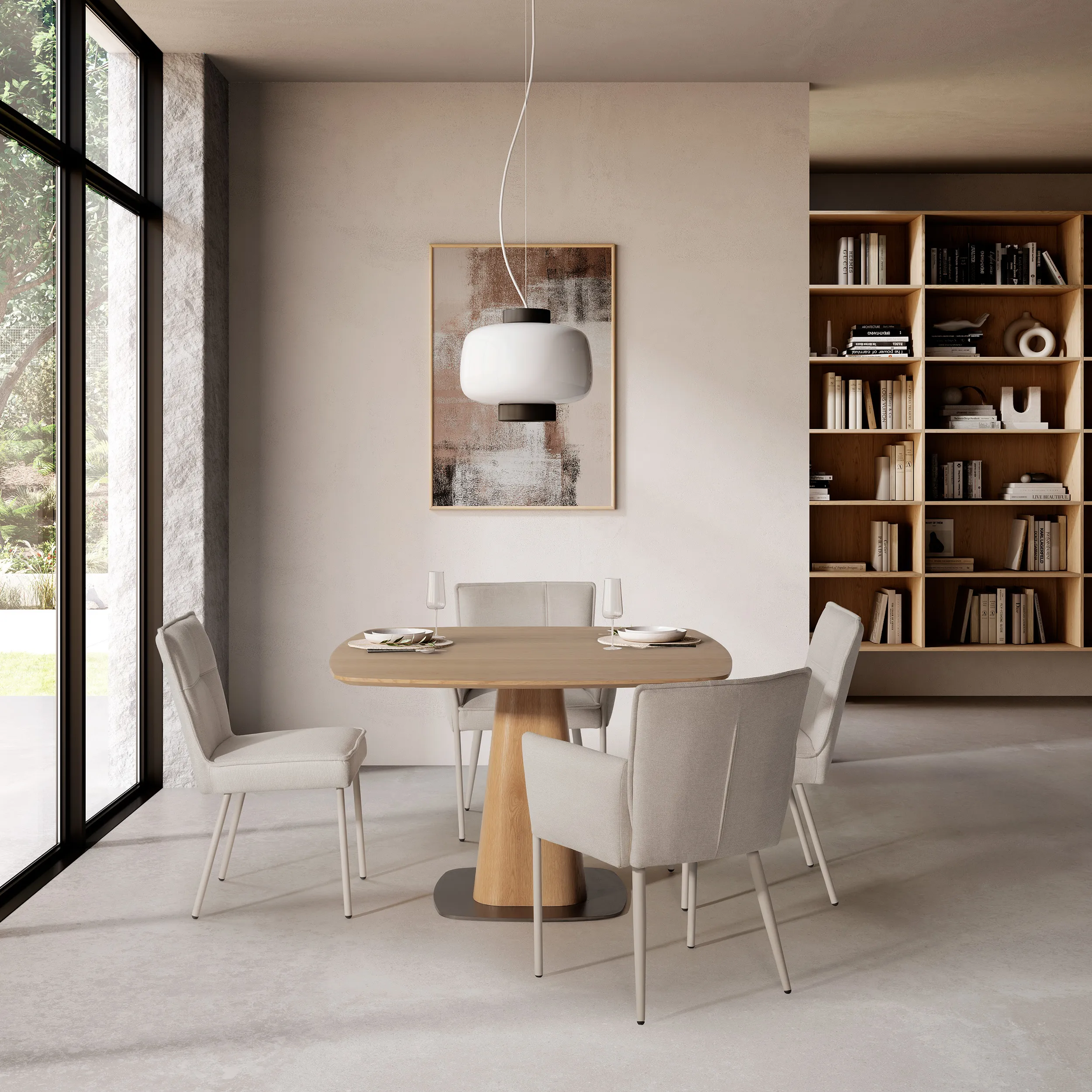 Sillón Vesta Crema tapizado con reposabrazos y estructura metálica color crema
