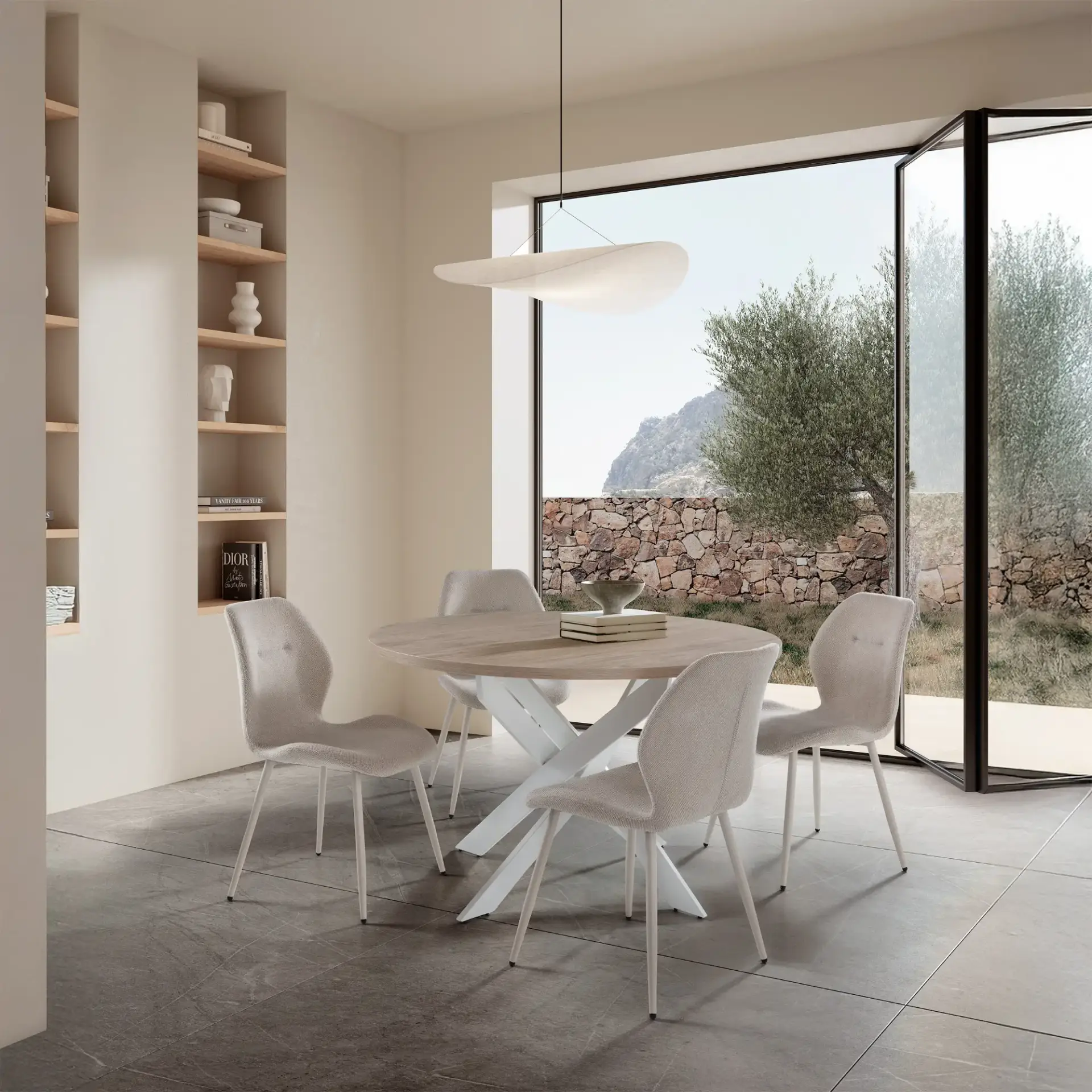 SILLA ANSU BEIGE/PATA CREMA 4P/CAJA