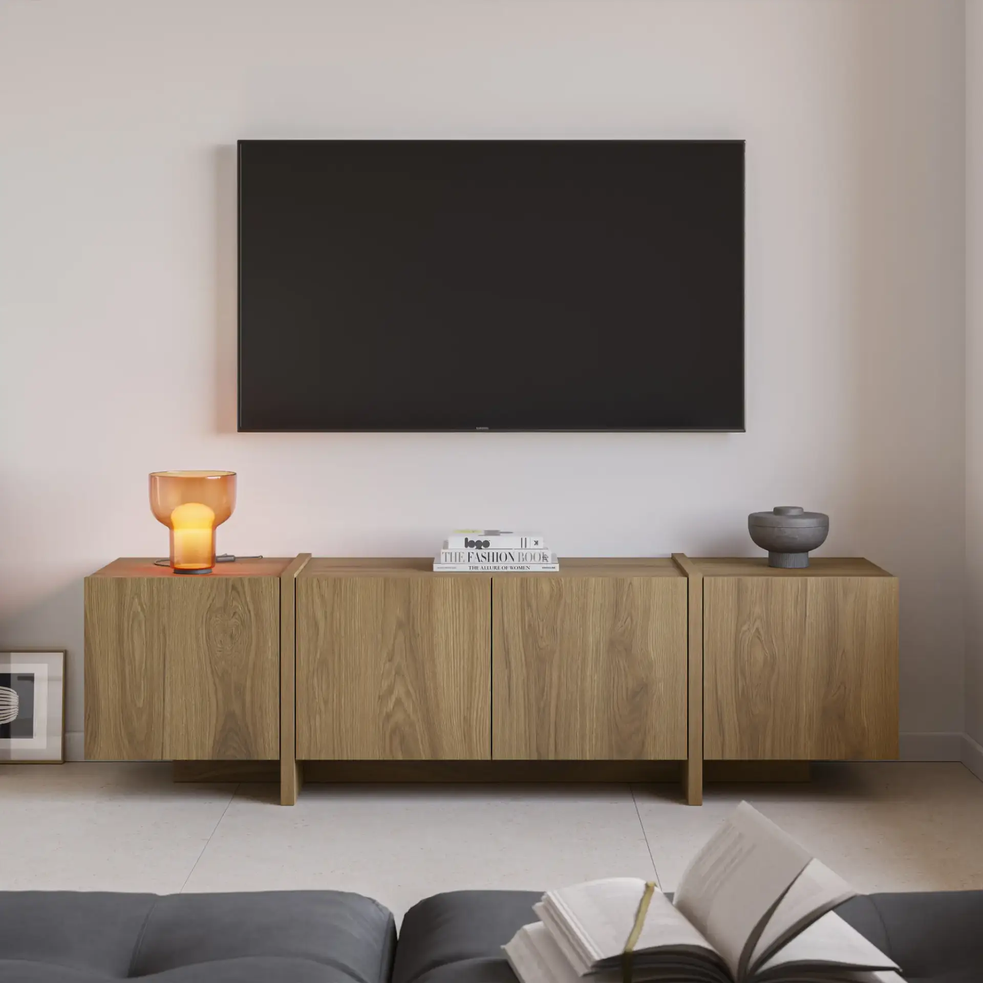 MUEBLE TV VOLIA 4P 180CM ROBLE-UD