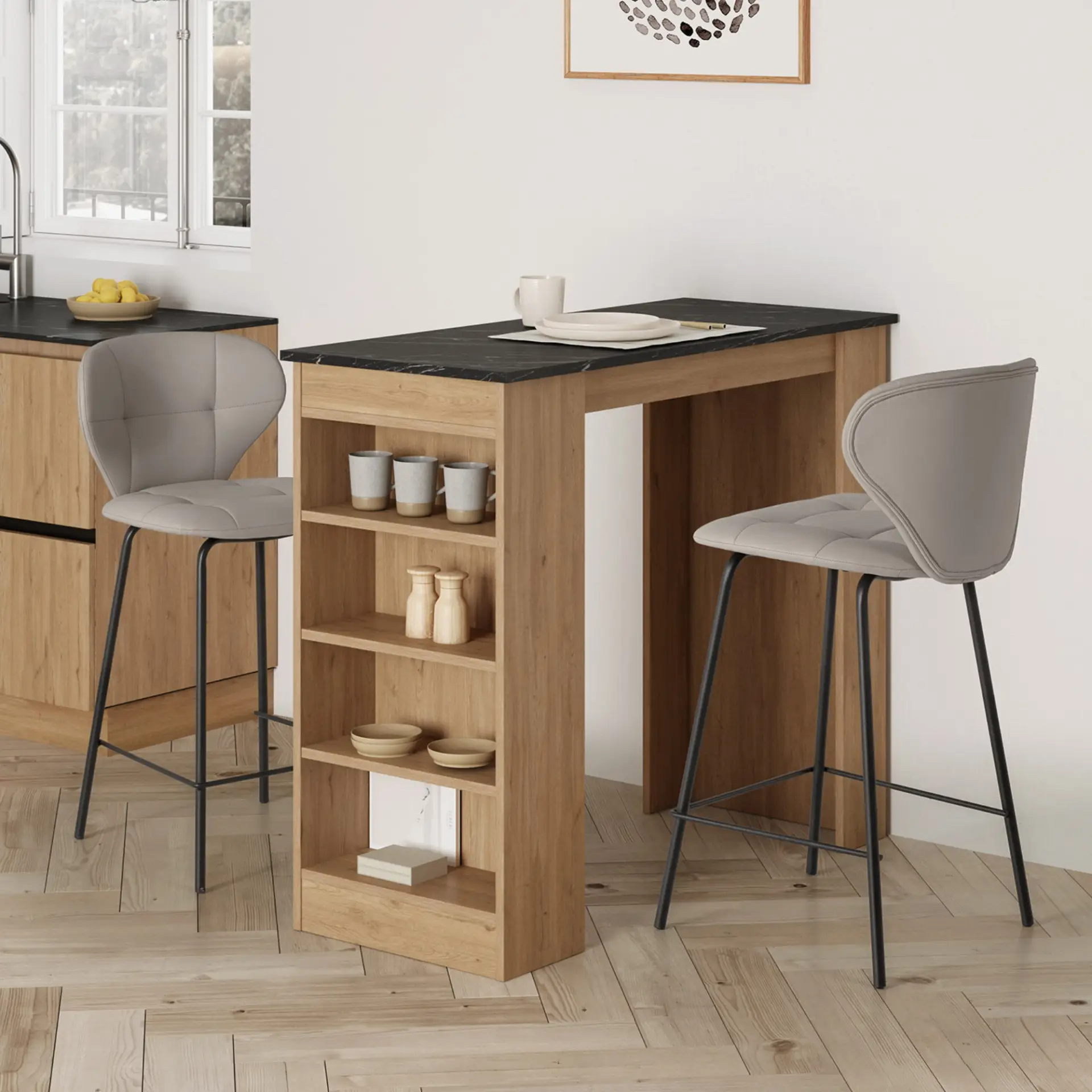 TABURETE MAURA BEIGE 2P/CAJA
