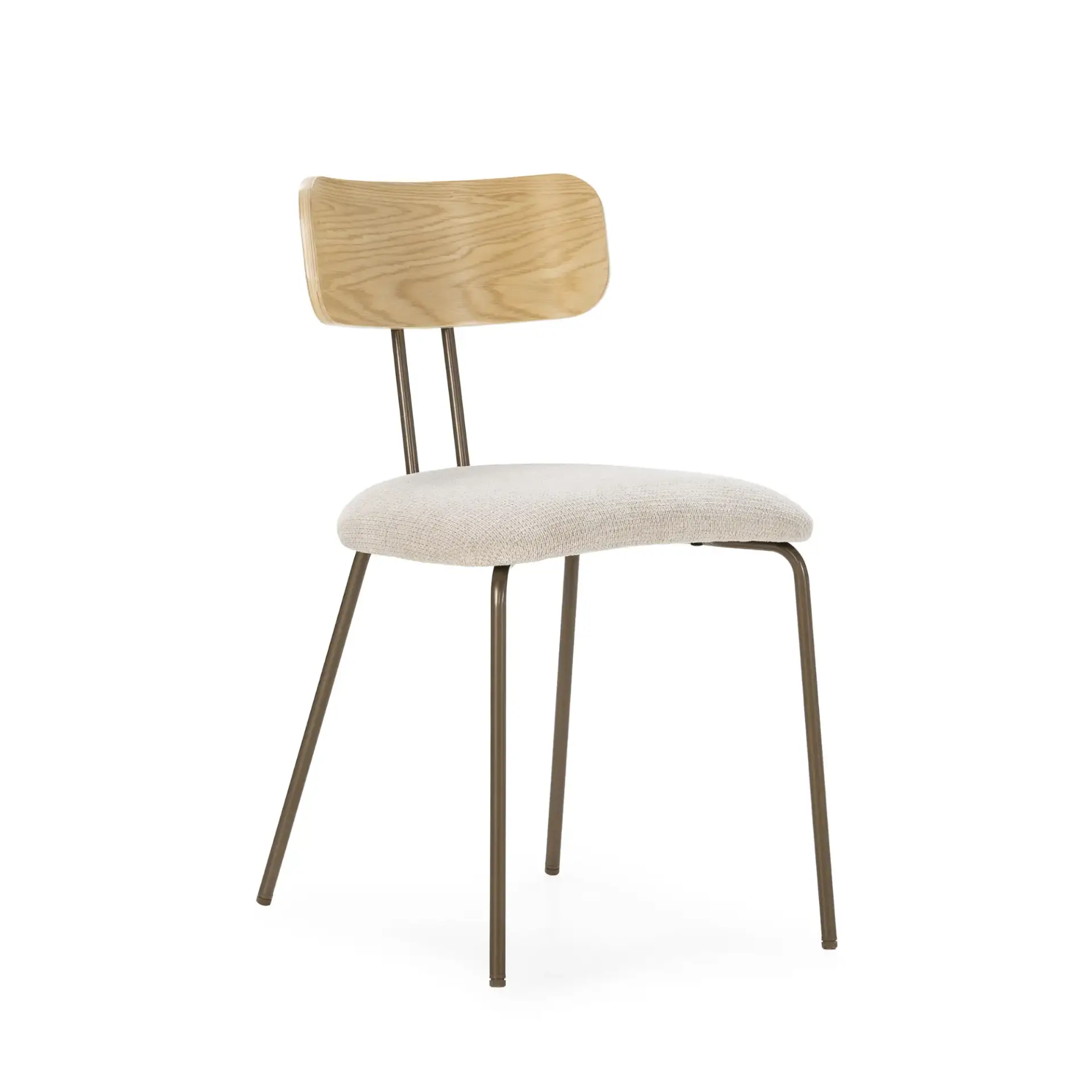 SILLA OLIMPIA BEIGE/ROBLE/PATA METAL COBRE 1P/CAJA