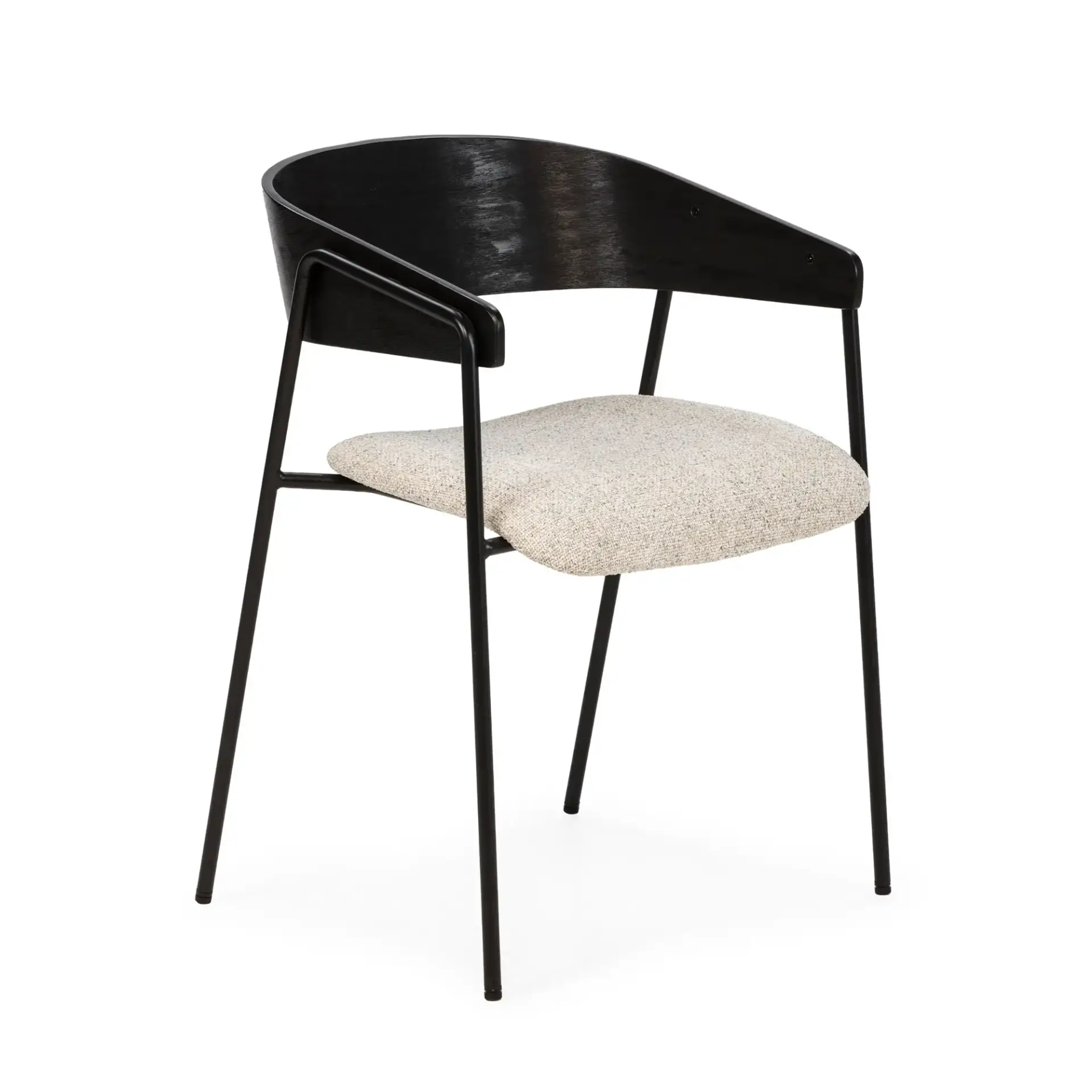 SILLA CORA BEIGE/RESPALDO NEGRO/PATAS NEGRO 2P/C
