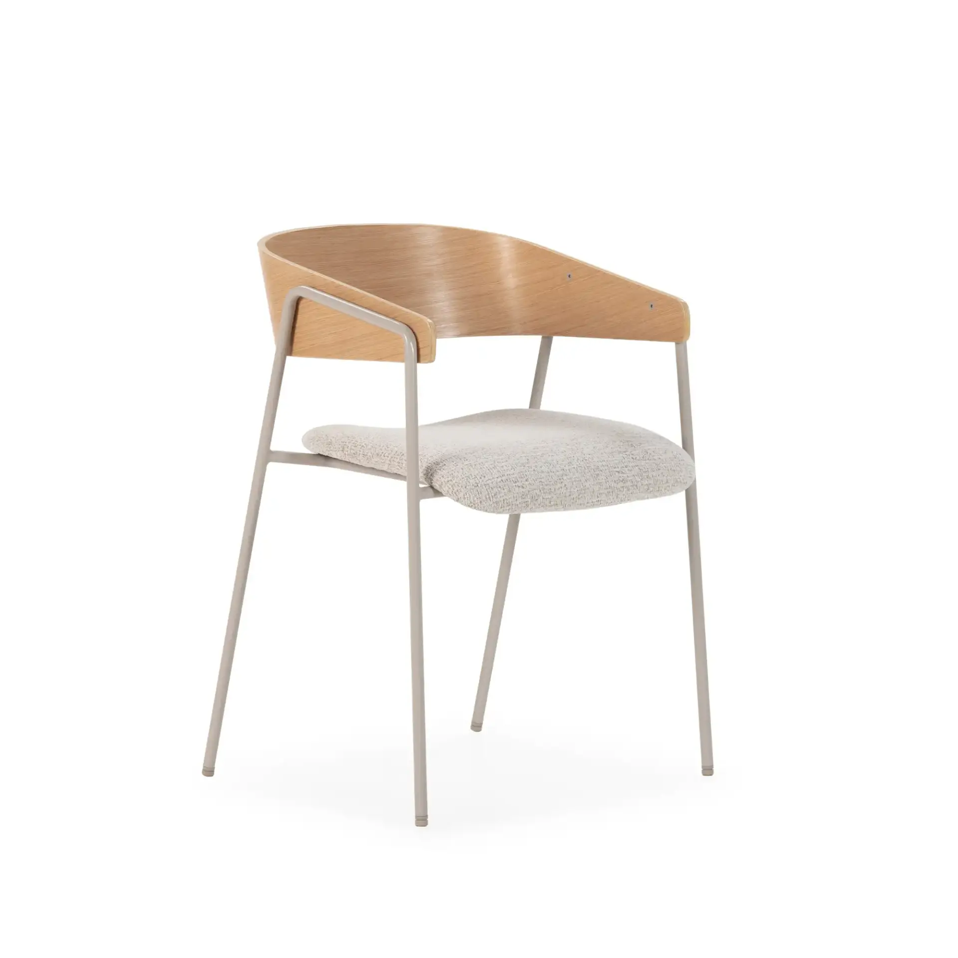 SILLA CORA BEIGE/RESPALDO ROBLE/PATAS METAL GRIS 2