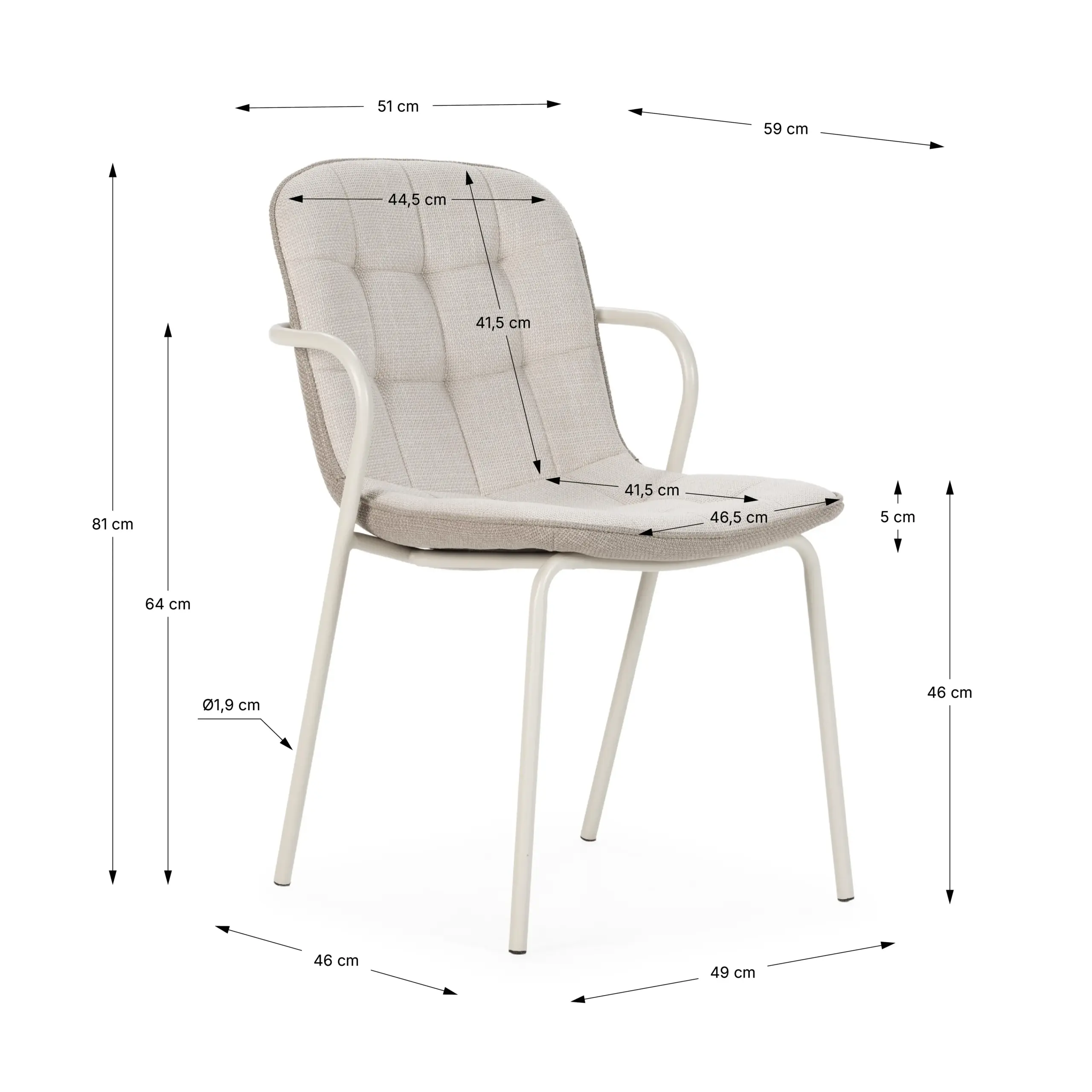 SILLA ANGIE BEIGE/PATA CREMA 4P/CAJA