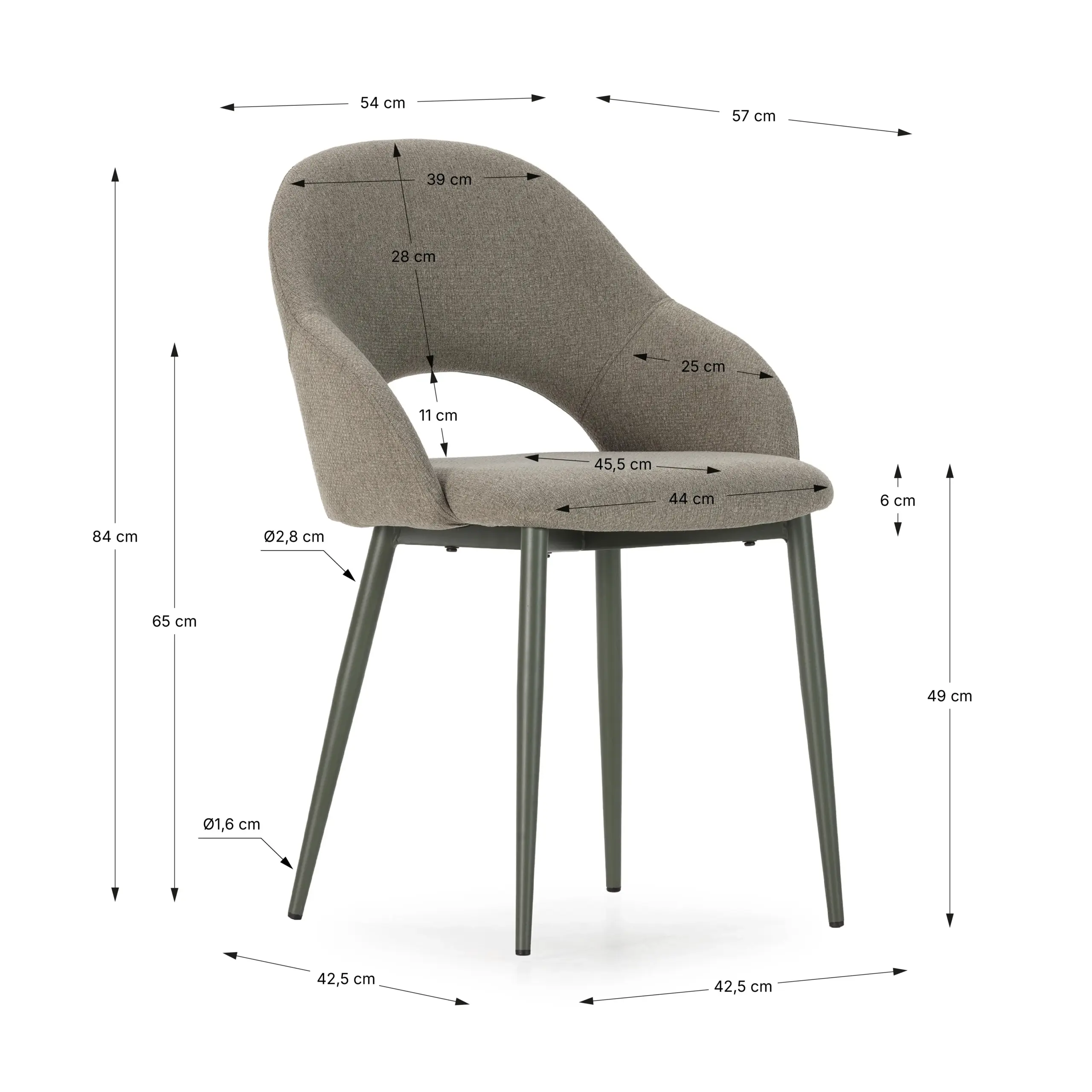 SILLA LIA VERDE/PATA VERDE 2P/CAJA