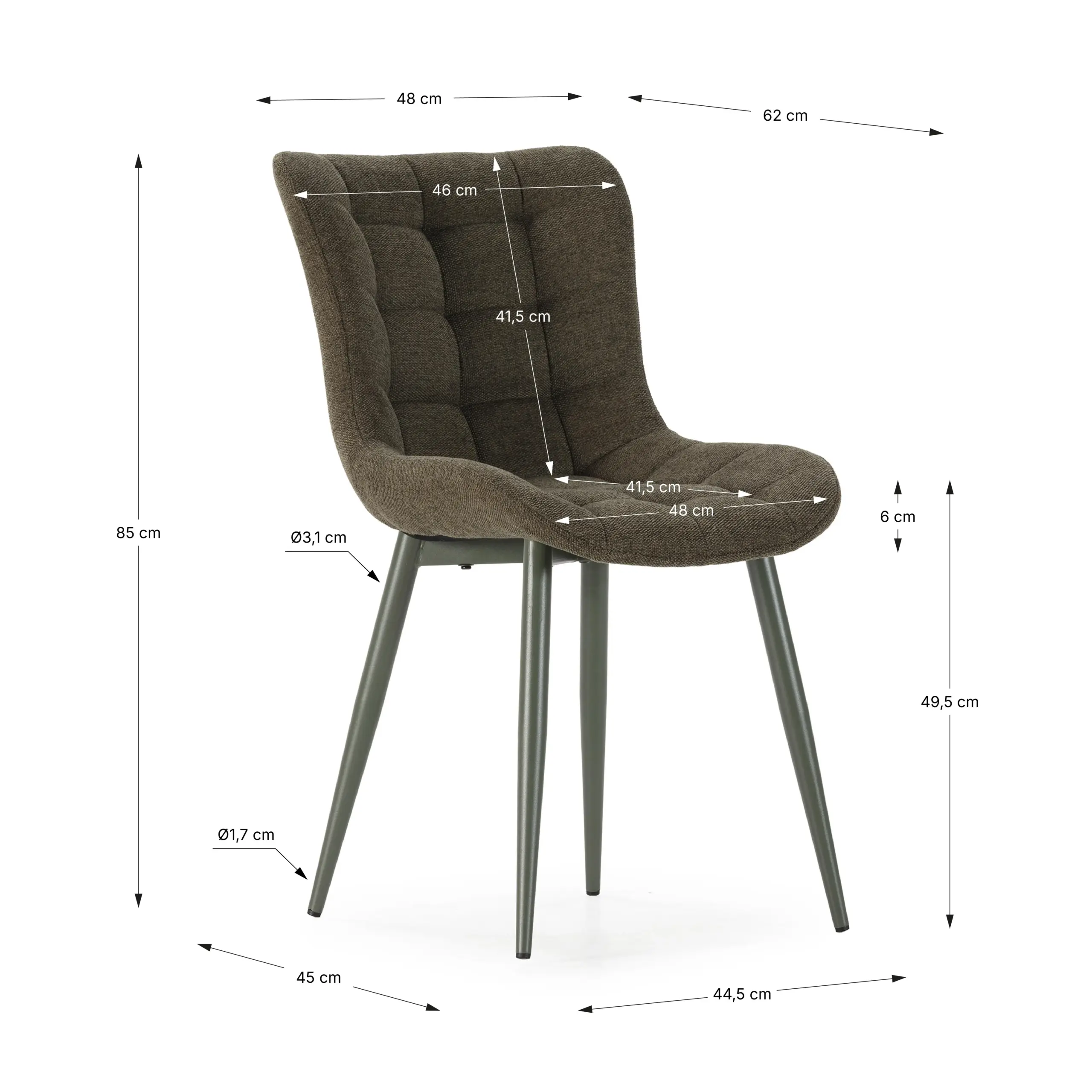 SILLA RUBE VERDE/PATA VERDE 4P/CAJA