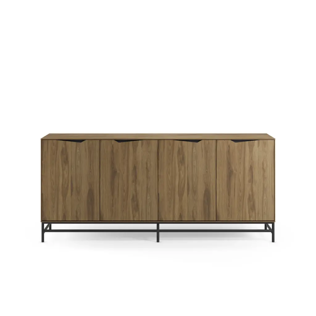 Aparador Aiden 4 Puertas 180 cm Roble Negro Pie Negro 2_risultato Aparador Aiden 4 Puertas 180 cm Roble Negro Pie Negro