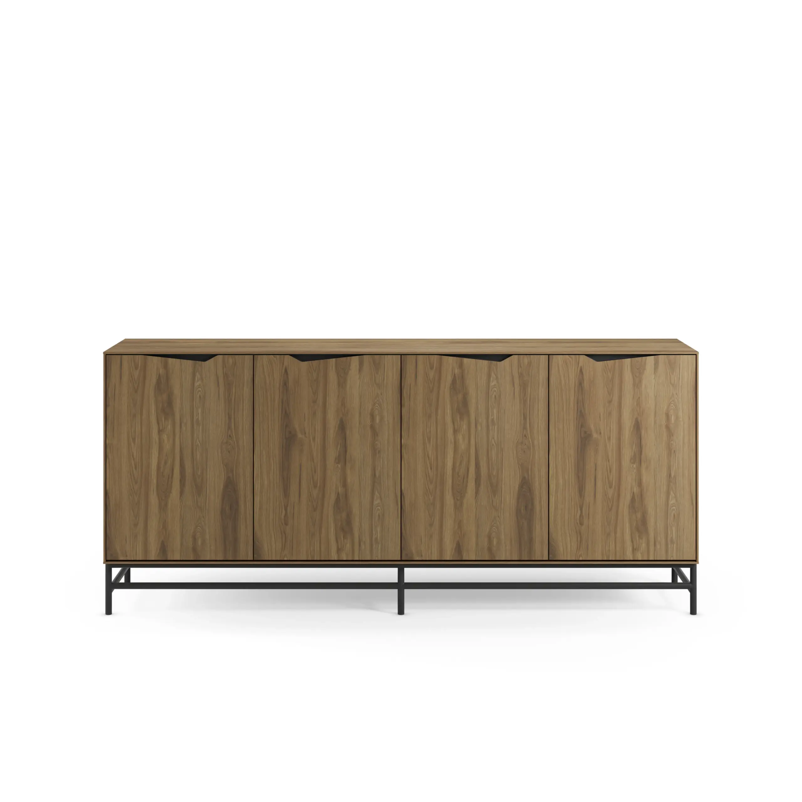 Aparador Aiden 4 Puertas 180 cm Roble Negro Pie Negro 2_risultato Aparador Aiden 4 Puertas 180 cm Roble Negro Pie Negro