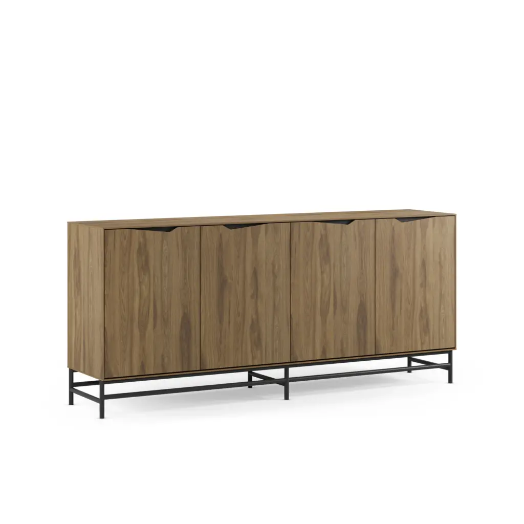 Aparador Aiden 4 Puertas 180 cm Roble Negro Pie Negro 4_risultato Aparador Aiden 4 Puertas 180 cm Roble Negro Pie Negro