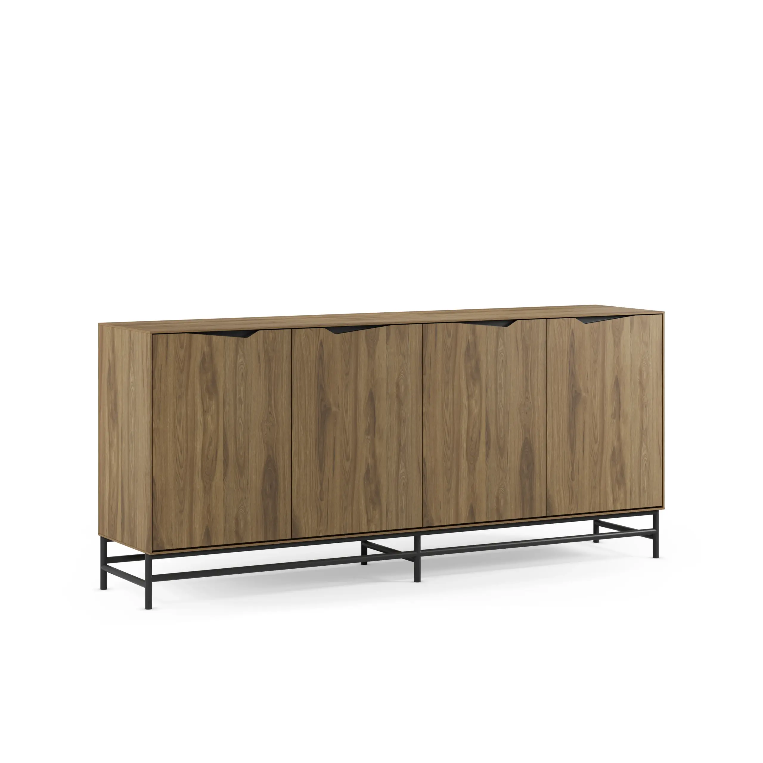 Aparador Aiden 4 Puertas 180 cm Roble Negro Pie Negro 4_risultato Aparador Aiden 4 Puertas 180 cm Roble Negro Pie Negro