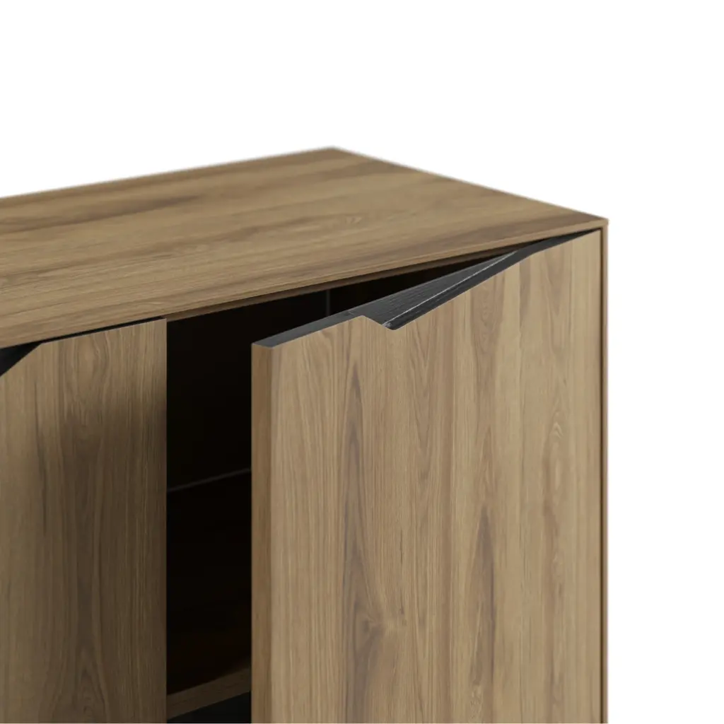Aparador Aiden 4 Puertas 180 cm Roble Negro Pie Negro 5_risultato Aparador Aiden 4 Puertas 180 cm Roble Negro Pie Negro