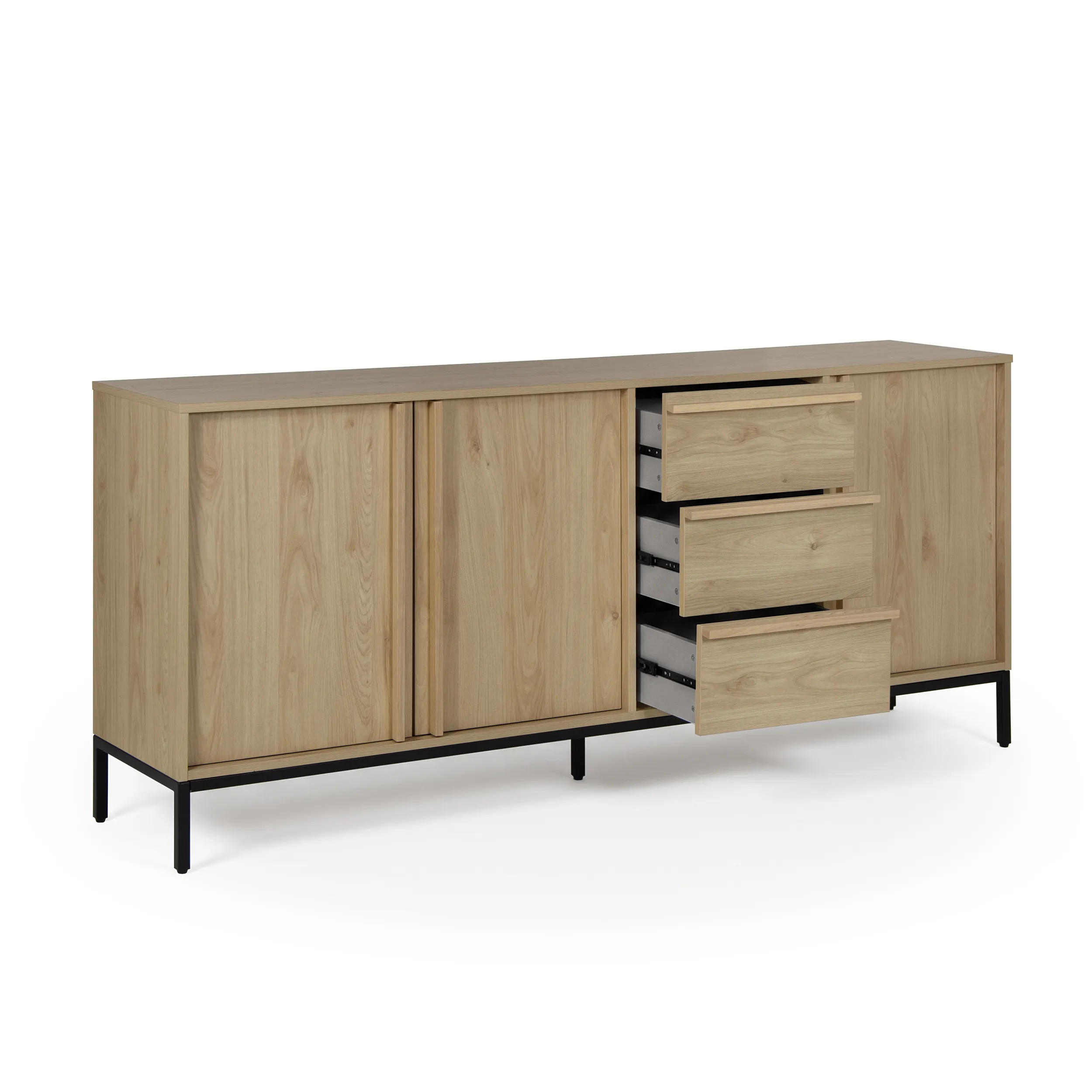 Aparador Luc 3 Puertas 180 cm Roble Pata Negra