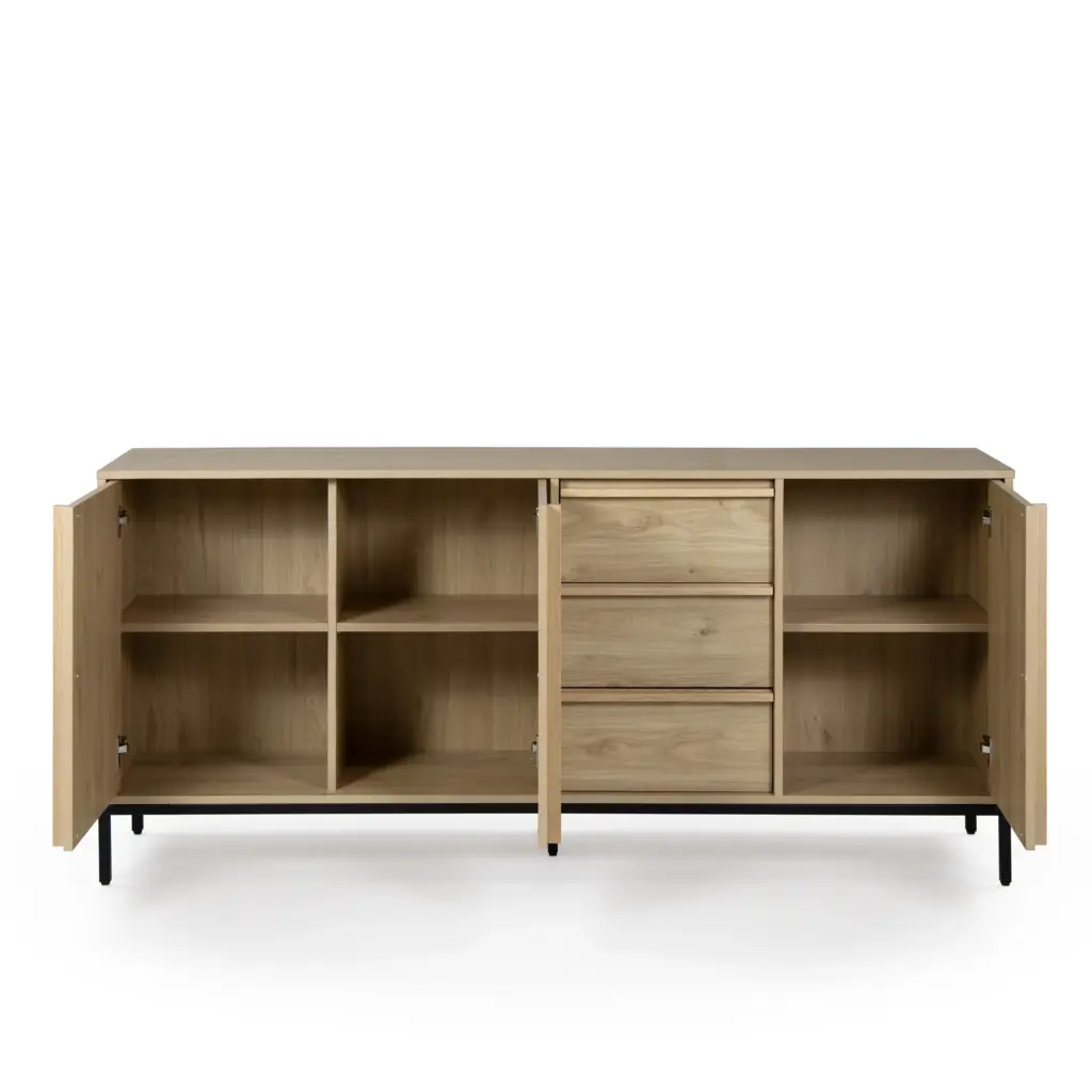 Aparador Luc 3 Puertas 180 cm Roble Pata Negra