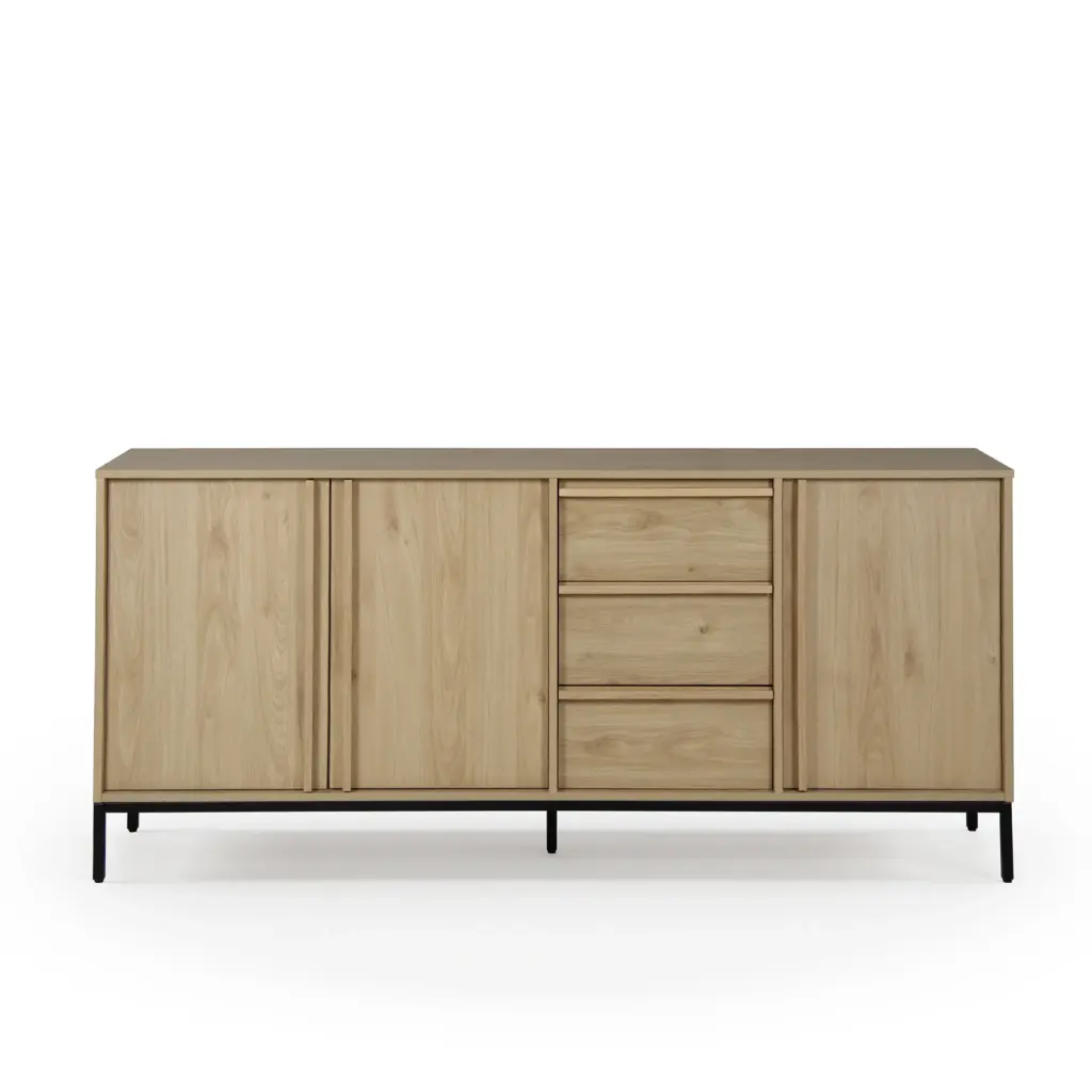 Aparador Luc 3 Puertas 180 cm Roble Pata Negra