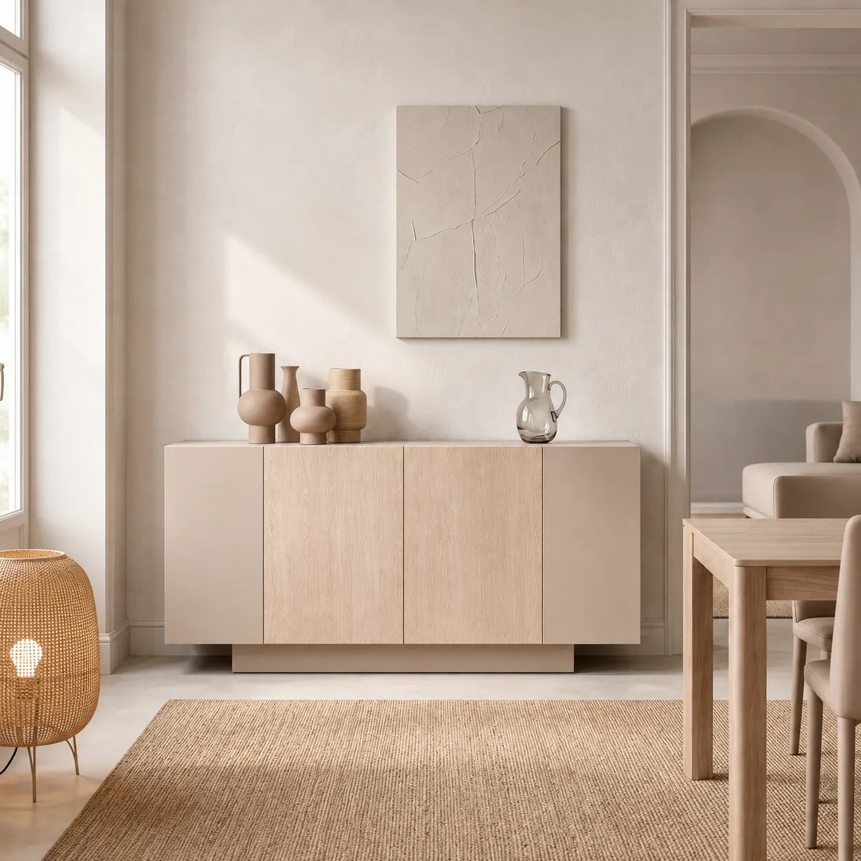 Aparador Victor 4 Puertas 170 cm Crema Pusula