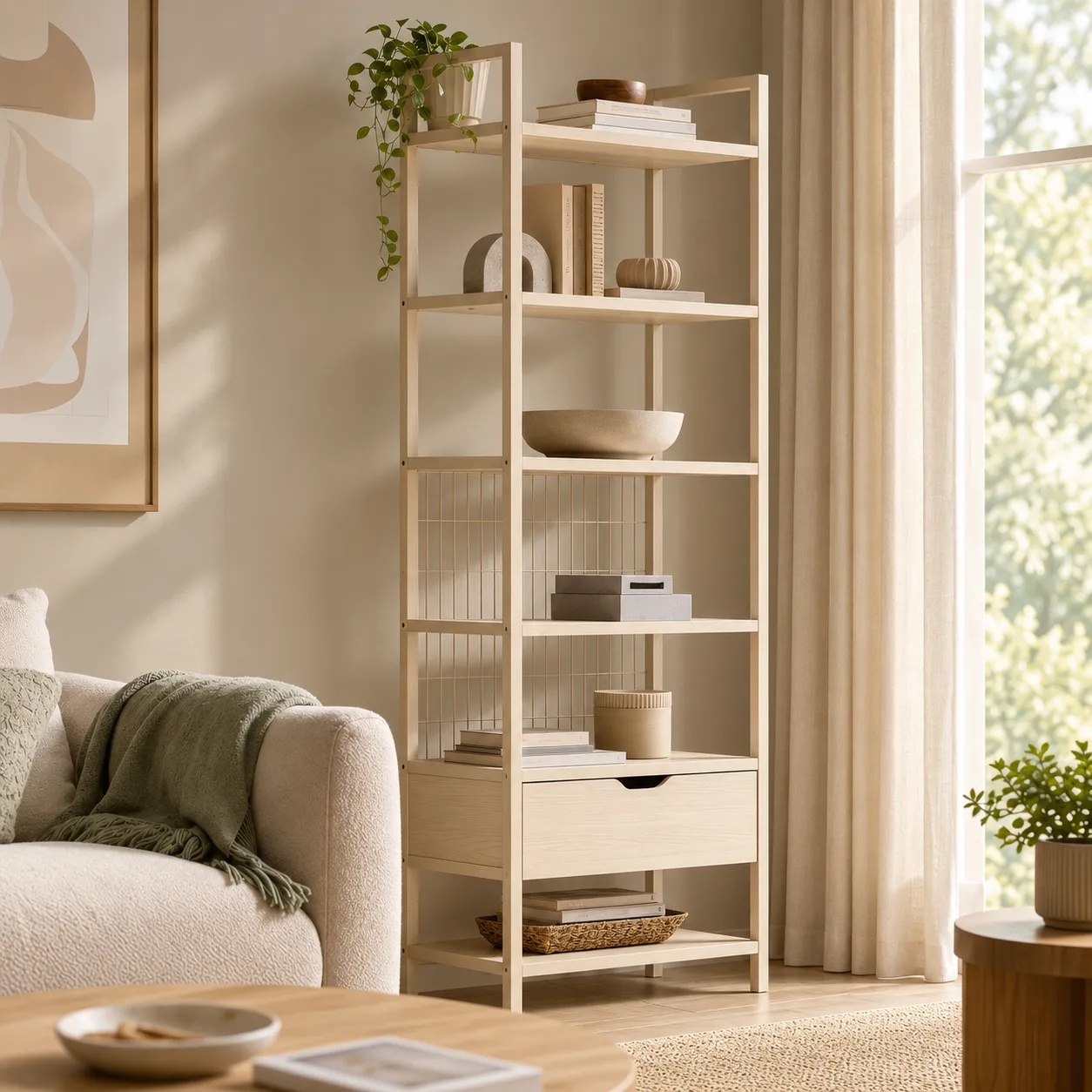 Estantería Amara 60 cm Crema 1_risultato Estantería Amara 60 cm Crema