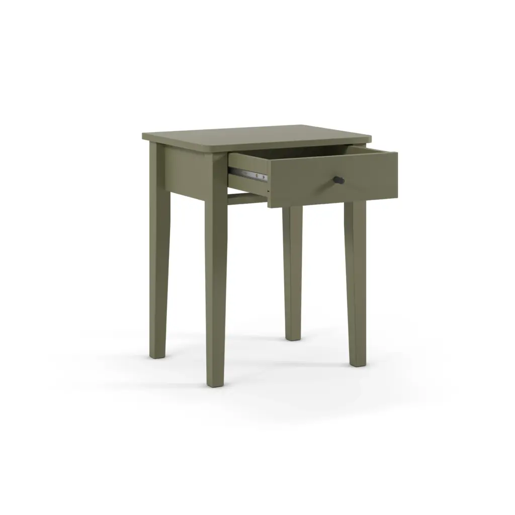 Mesita de Noche Bart 1 Cajón Verde Militar