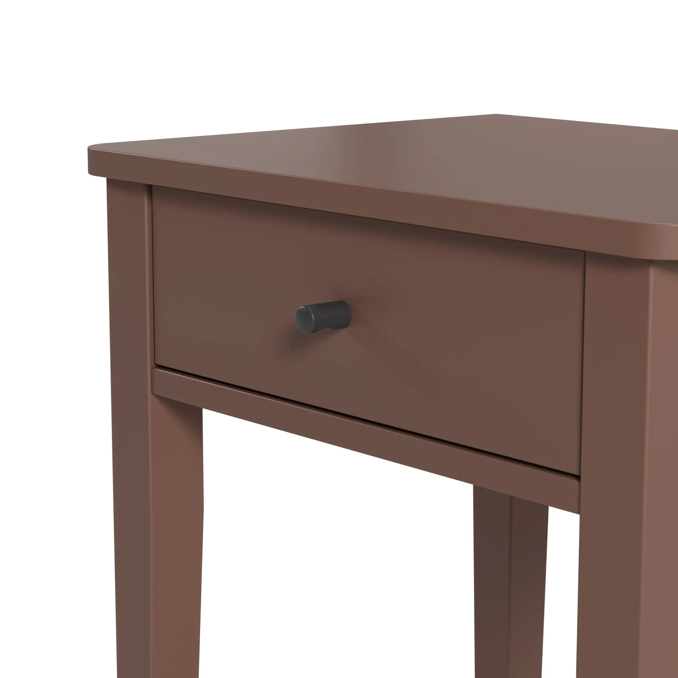 Mesita de Noche Bart Terracota de madera con un cajón y patas esbeltas