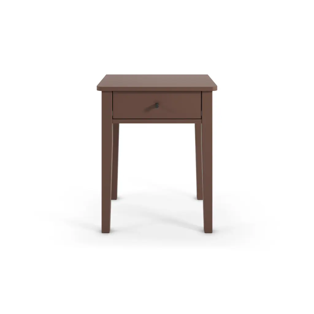 Mesita de Noche Bart Terracota de madera con un cajón y patas esbeltas