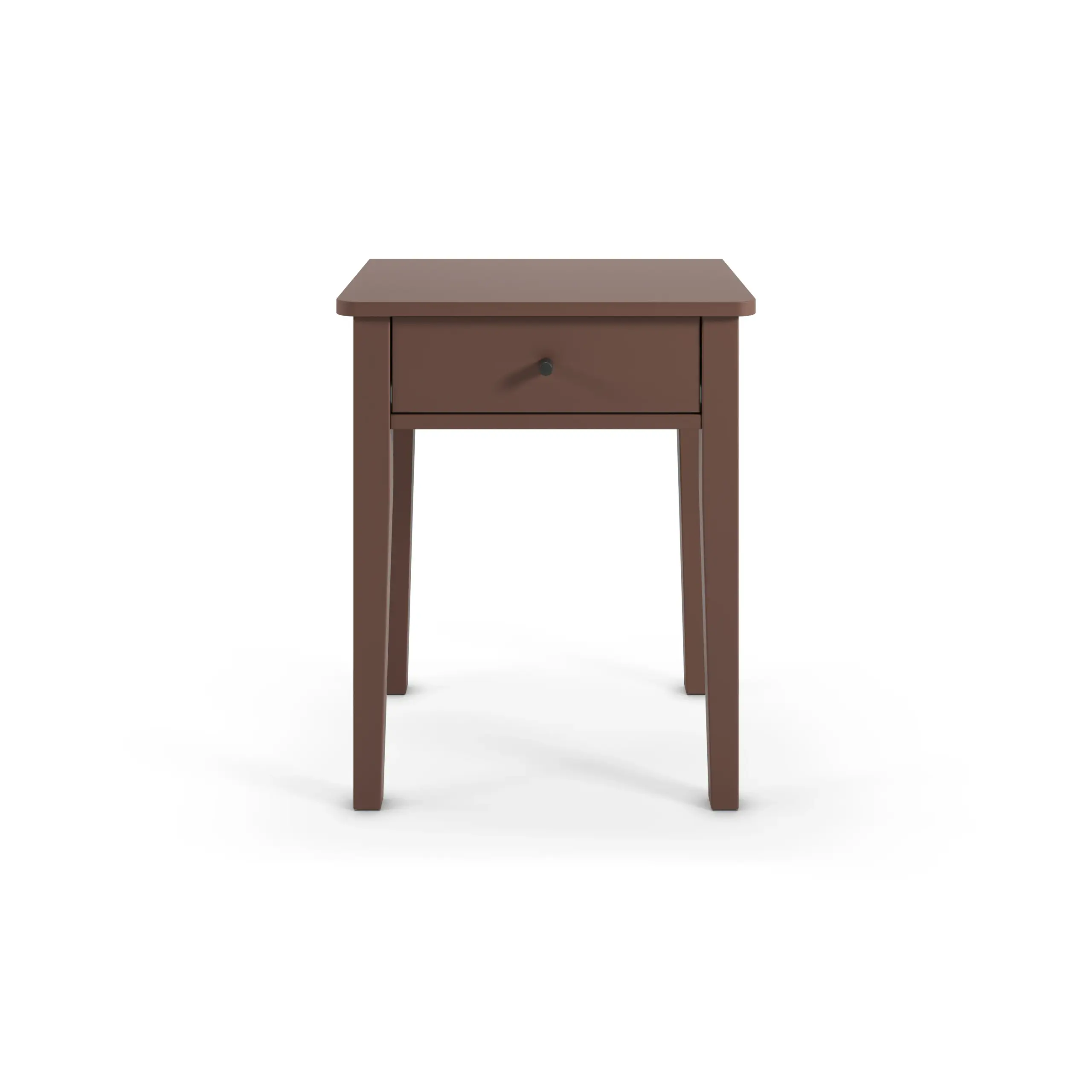 Mesita de Noche Bart Terracota de madera con un cajón y patas esbeltas