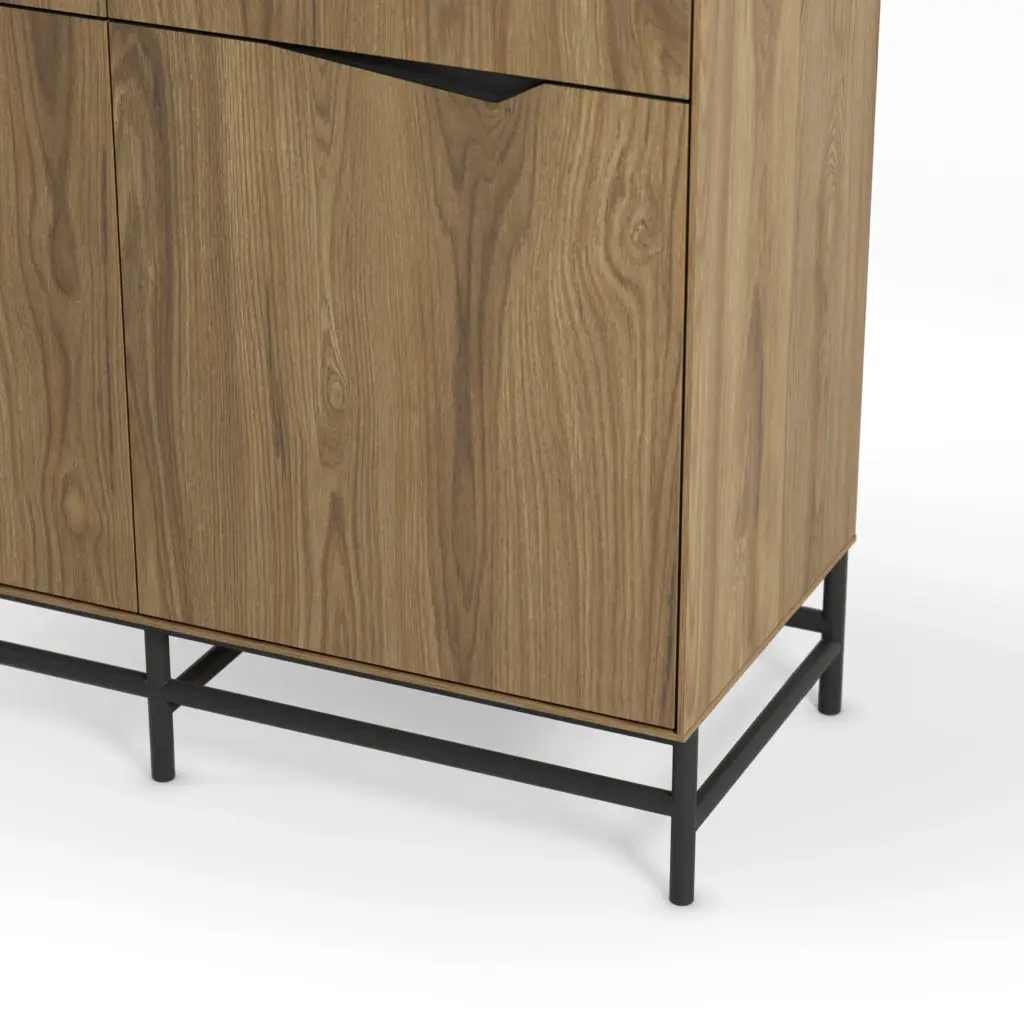 Mueble Auxiliar Alto AIDEN Roble-UD-Negro pata negra 3_risultato