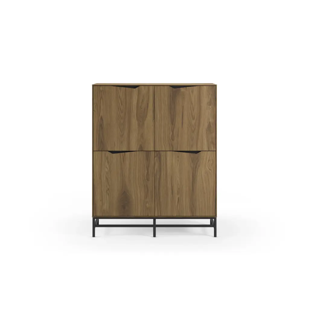 Mueble Auxiliar Alto AIDEN Roble-UD-Negro pata negra 4_risultato Mueble Auxiliar Alto AIDEN Roble-UD/Negro pata negra