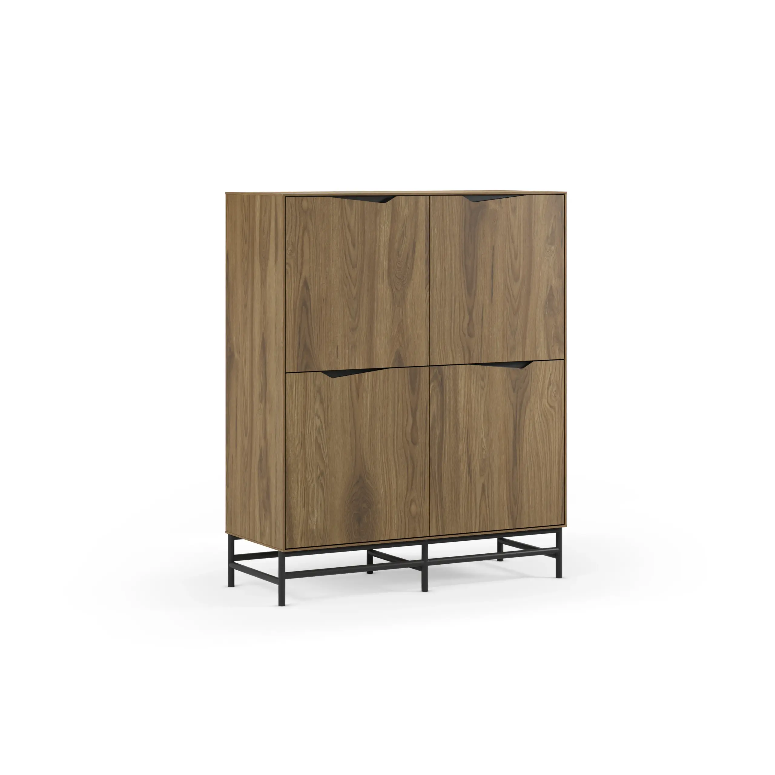 Mueble Auxiliar Alto AIDEN Roble-UD/Negro pata negra