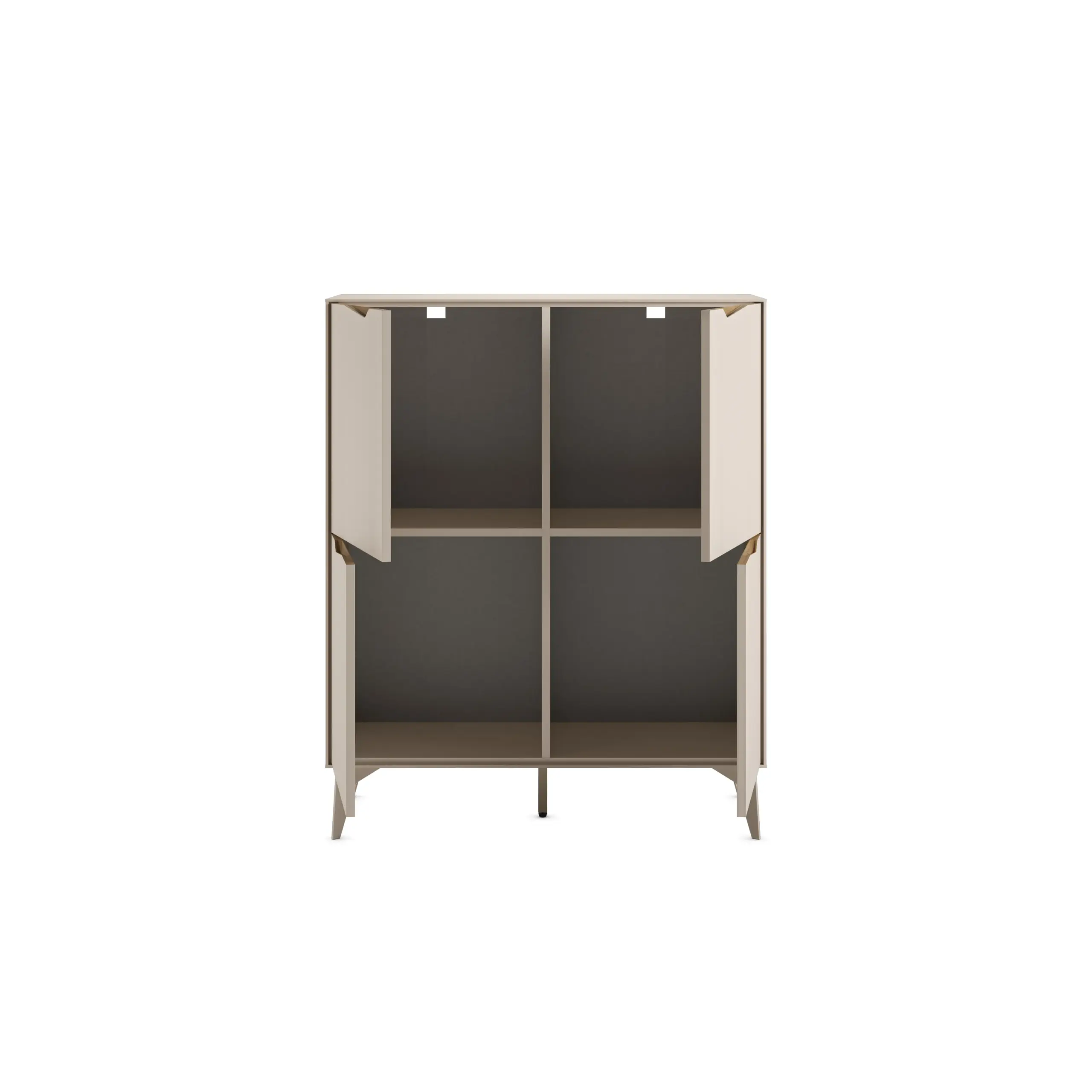 Mueble Auxiliar Alto Jaden 4 Puertas Crema Roble Pie Crema