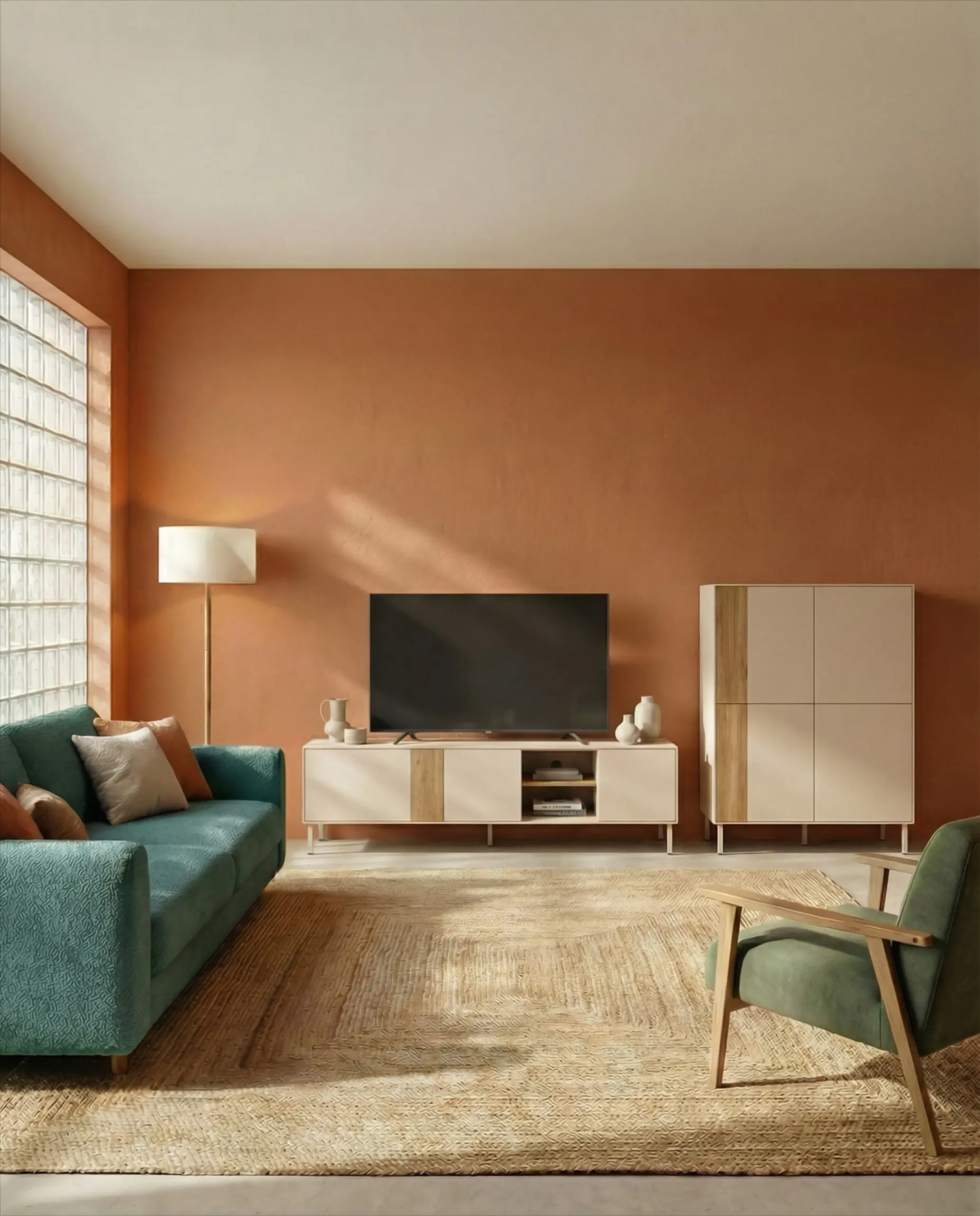 Mueble TV Marina 180 cm Crema Sepet Pie Crema