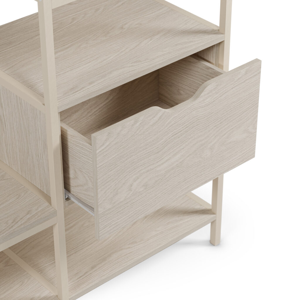 Vestidor Abierto Amara Crema 140 cm con 1 Cajón