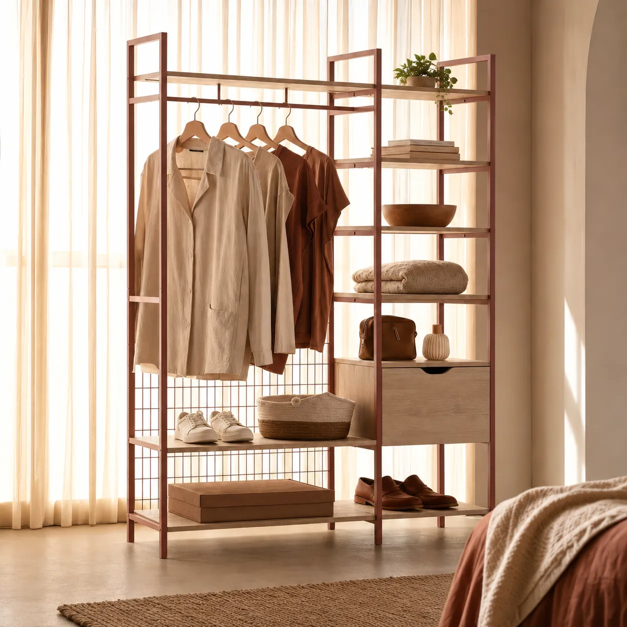 Vestidor Abierto Amara Terracota 140 cm 1_risultato Vestidor Abierto Amara Terracota 140 cm