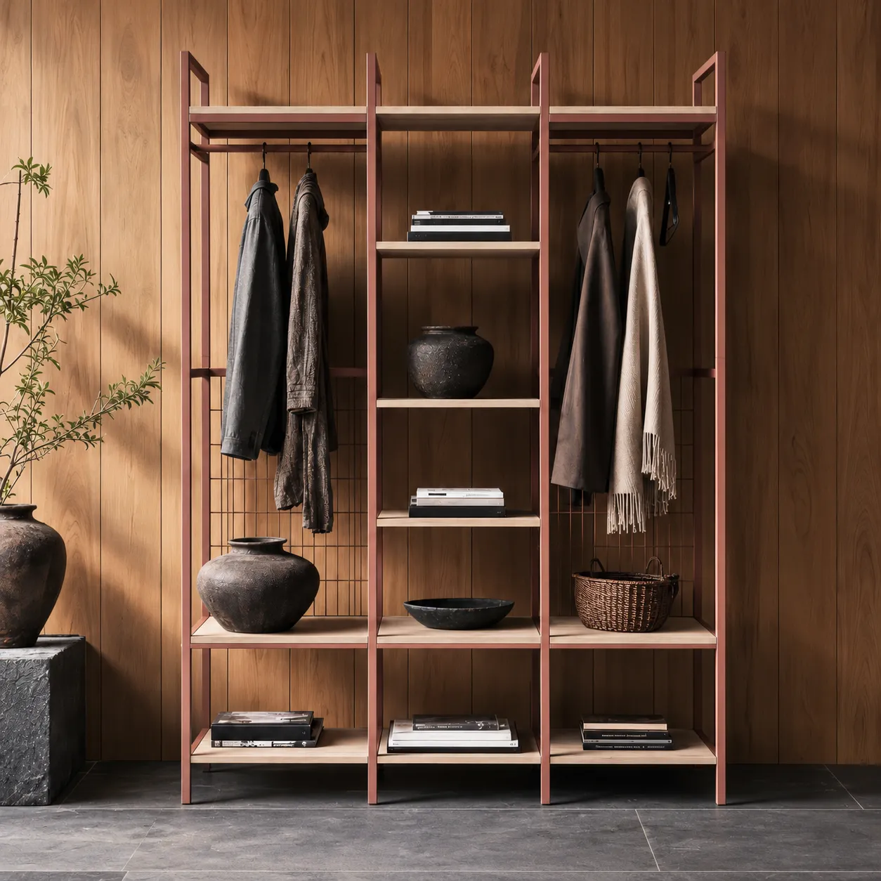 Vestidor Abierto Amara Terracota 140 cm