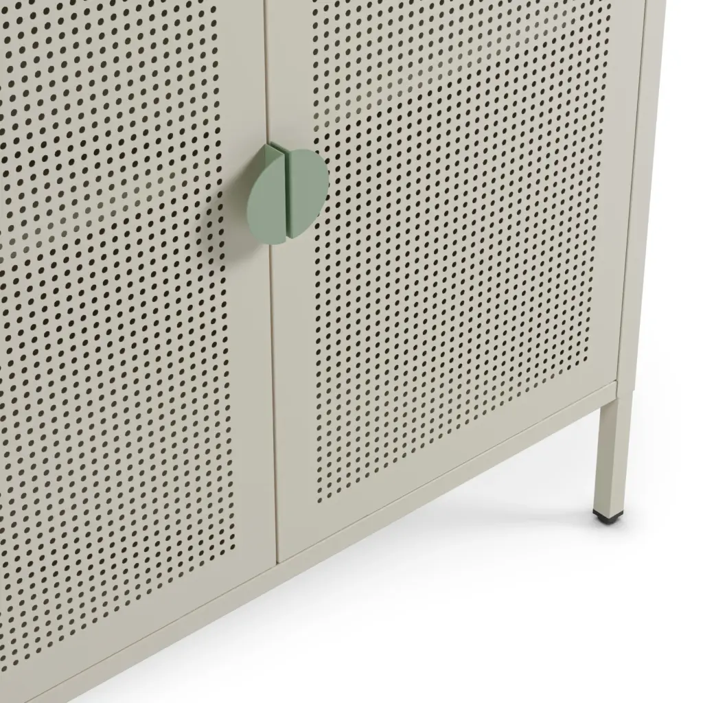 Aparador Sayla de 4 puertas en color crema y roble de 160 cm 3_risultato
